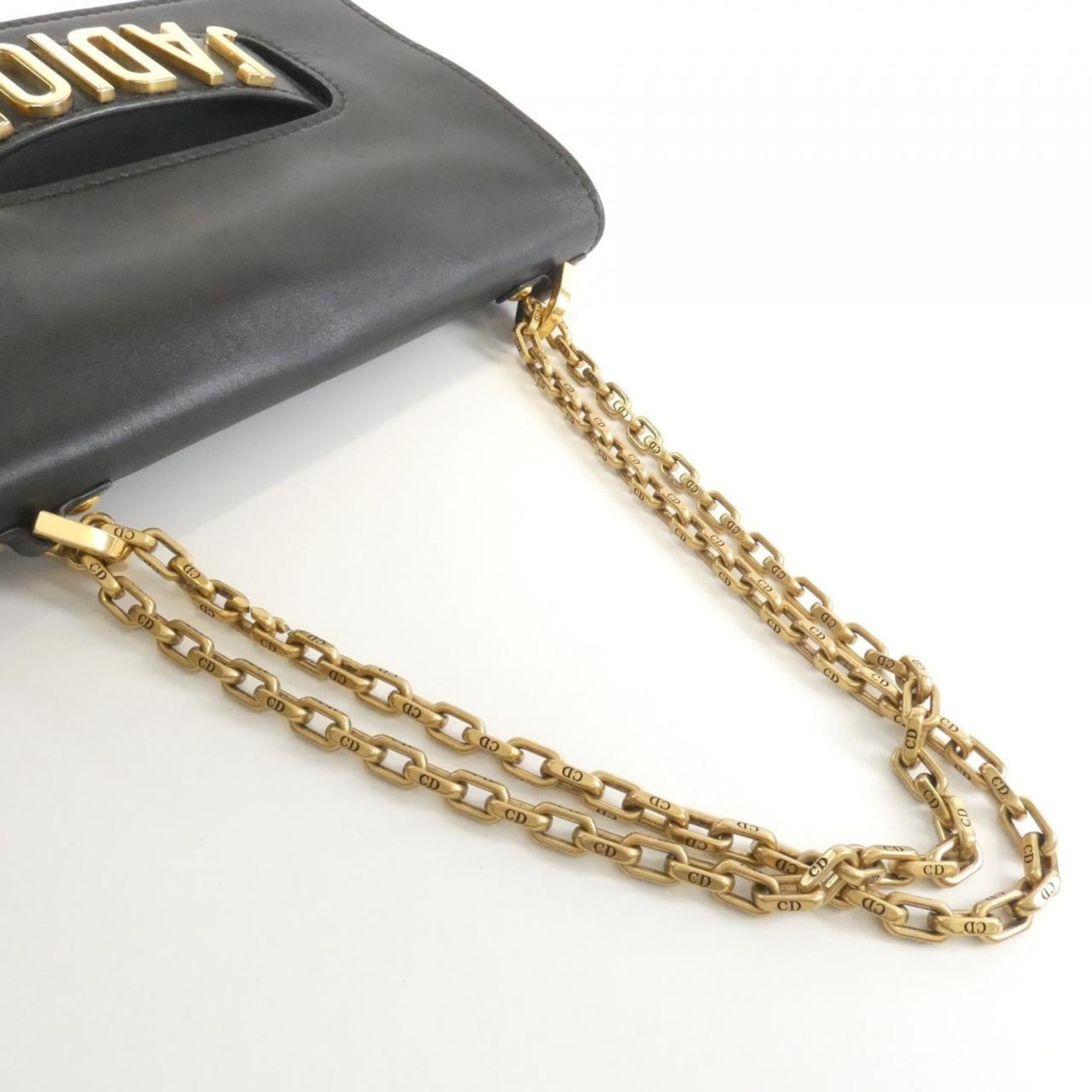 Christian Dior Black Leather Shoulder Bag (Pre-Owned)