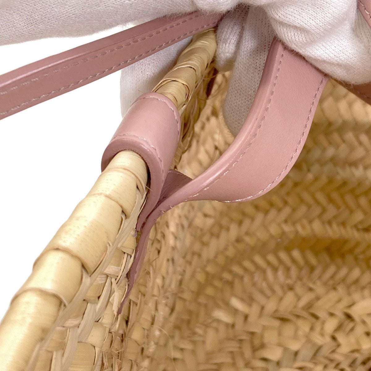 Celine Beige Pink Raffia Handbag (Pre-Owned)