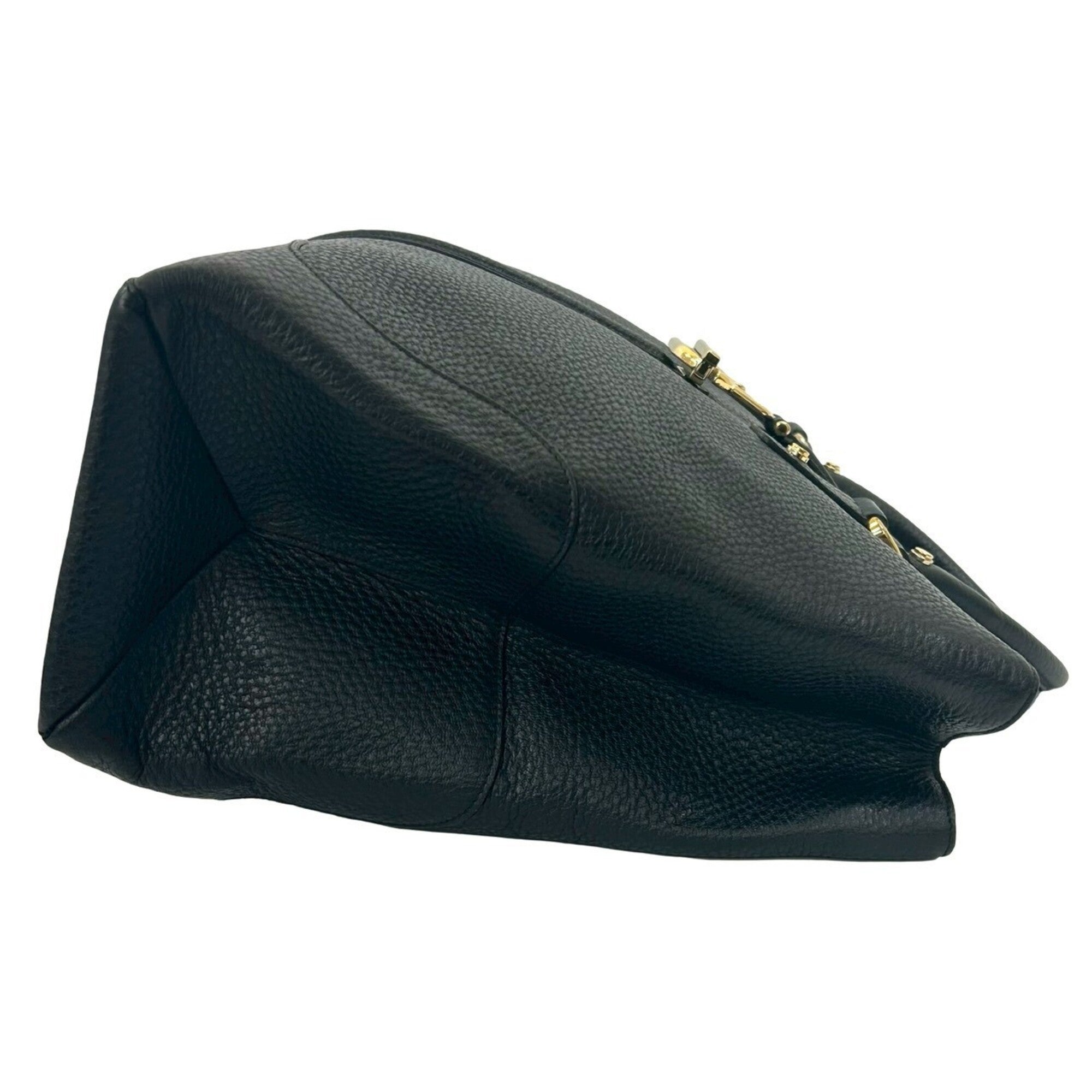 Gucci Black Leather Handbag Tote Bag (Pre-Owned)