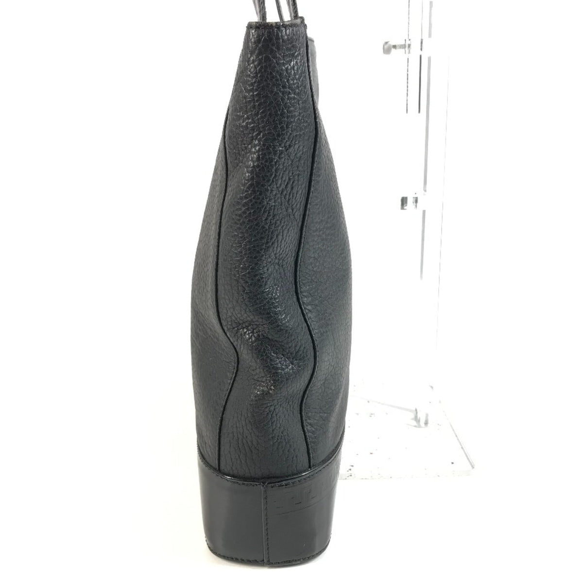 Versace Black Leather Shoulder Bag Tote Bag (Pre-Owned)