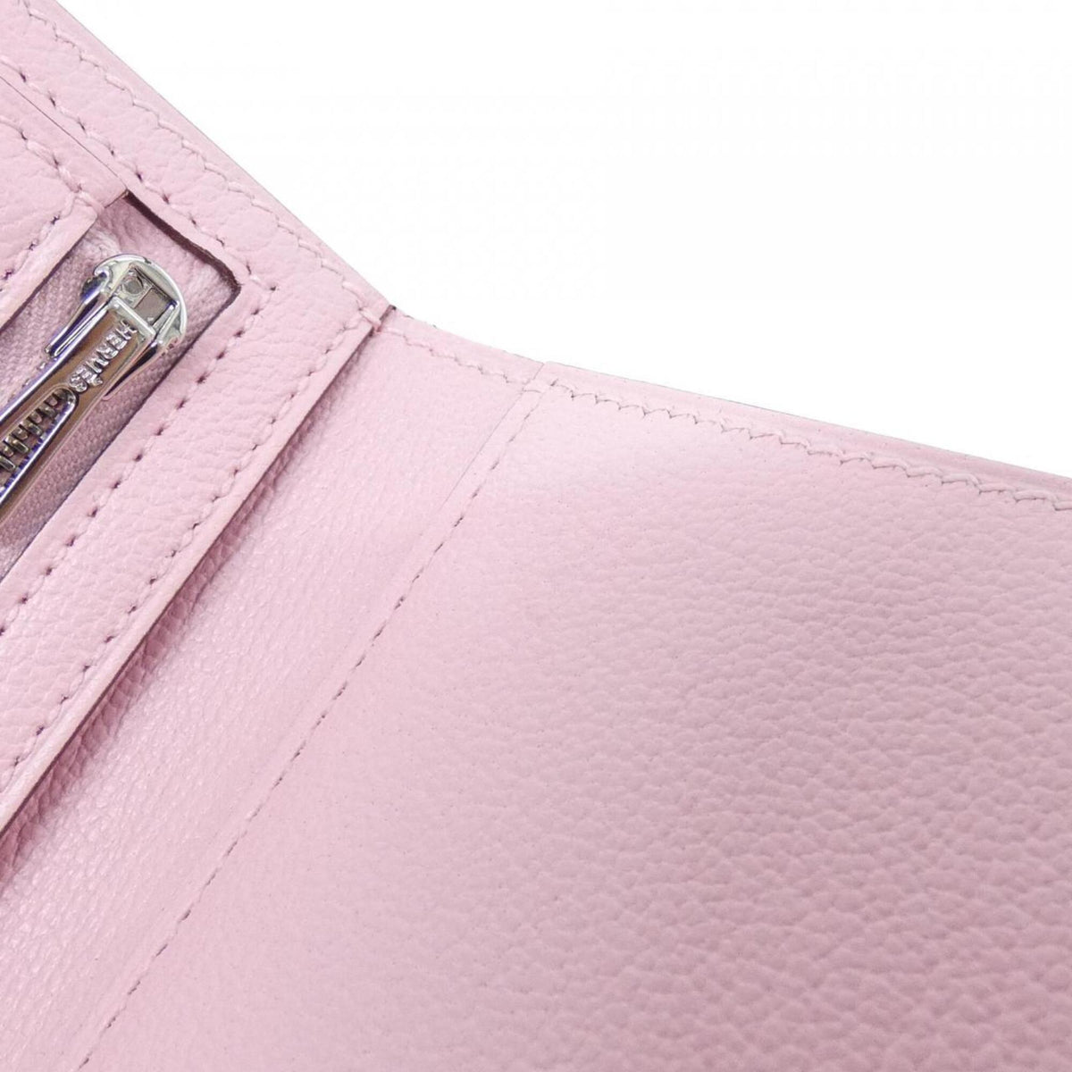 Hermes Rose Sakura Chevre Leather Wallet (Tri-Fold) (Pre-Owned)