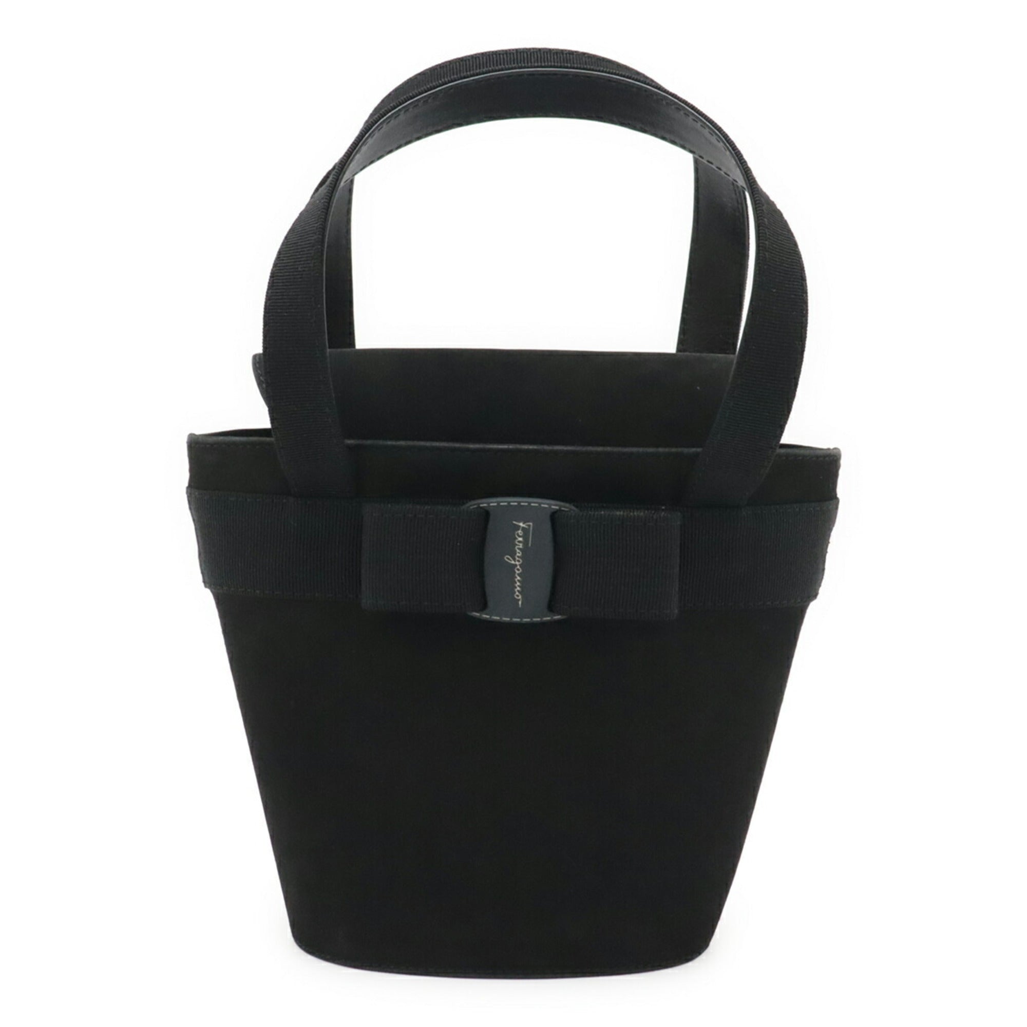 Salvatore Ferragamo Black Suede Handbag (Pre-Owned)