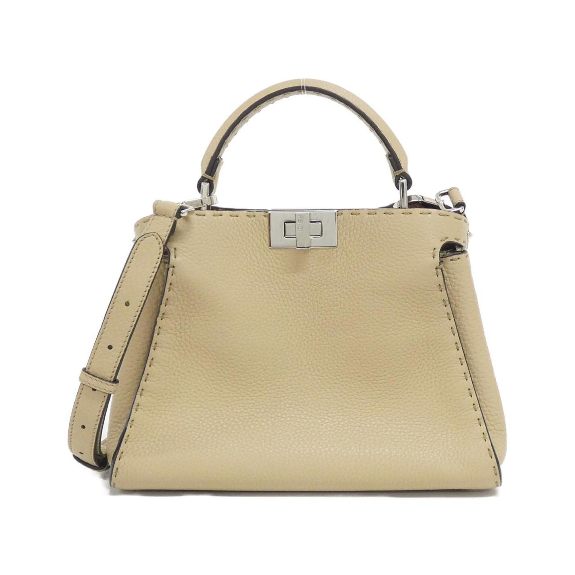 Fendi Peekaboo Silver Leather Handbag (Pre-Owned)