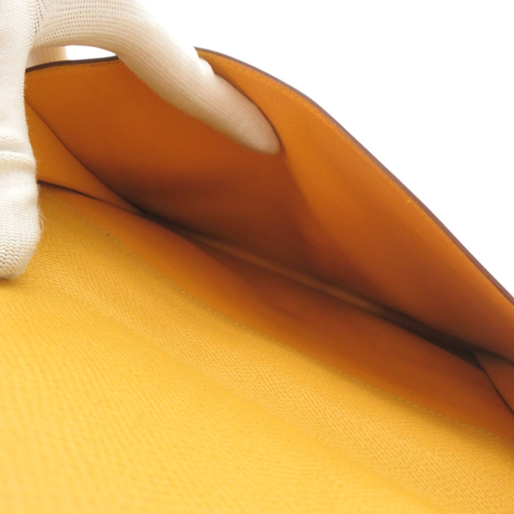Hermes Yellow Courchevel Leather Clutch Bag (Pre-Owned)