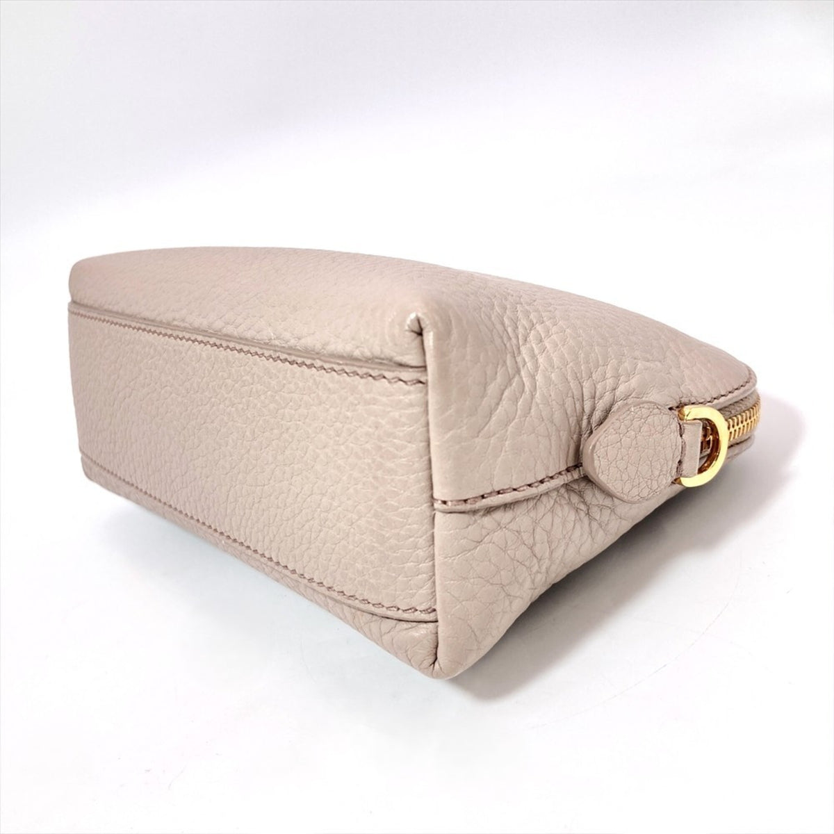 Prada Gray Leather Handbag Pouch (Pre-Owned)