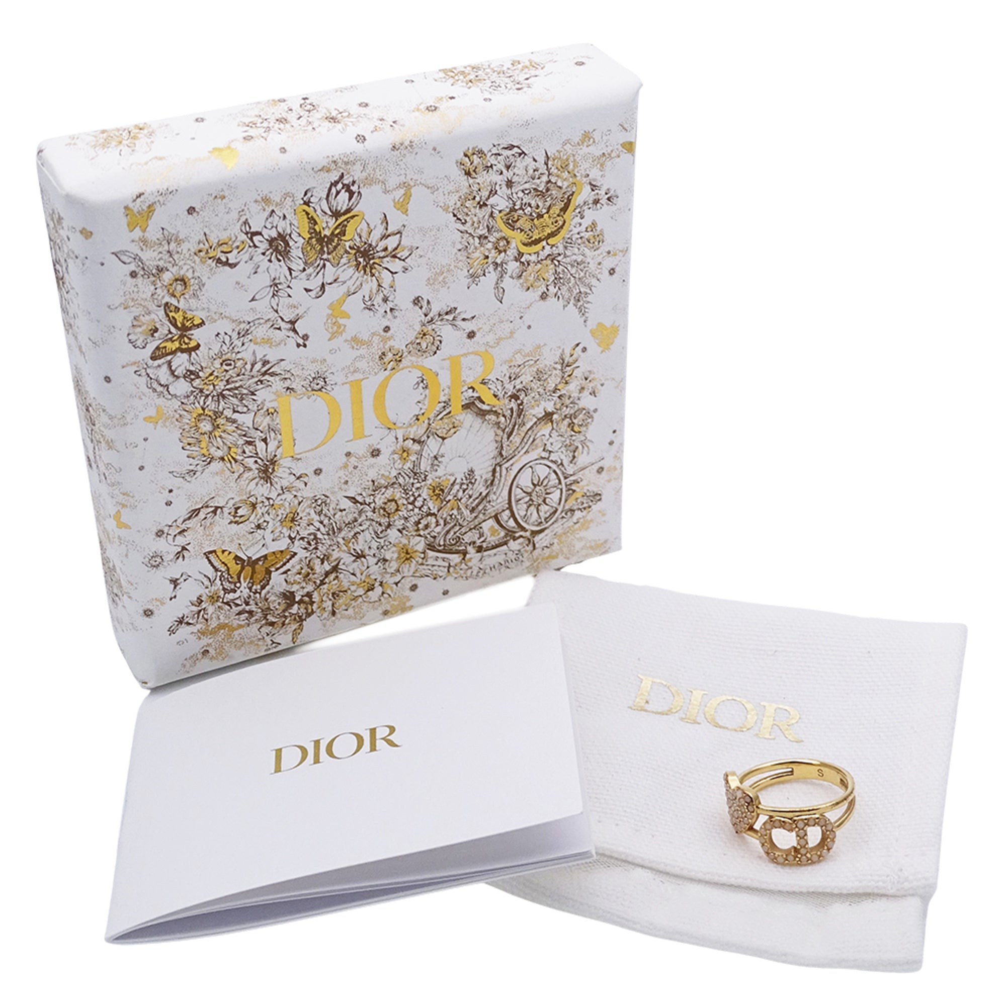 Christian Dior Gold Gold Plating Band Ring (Pre-Owned)