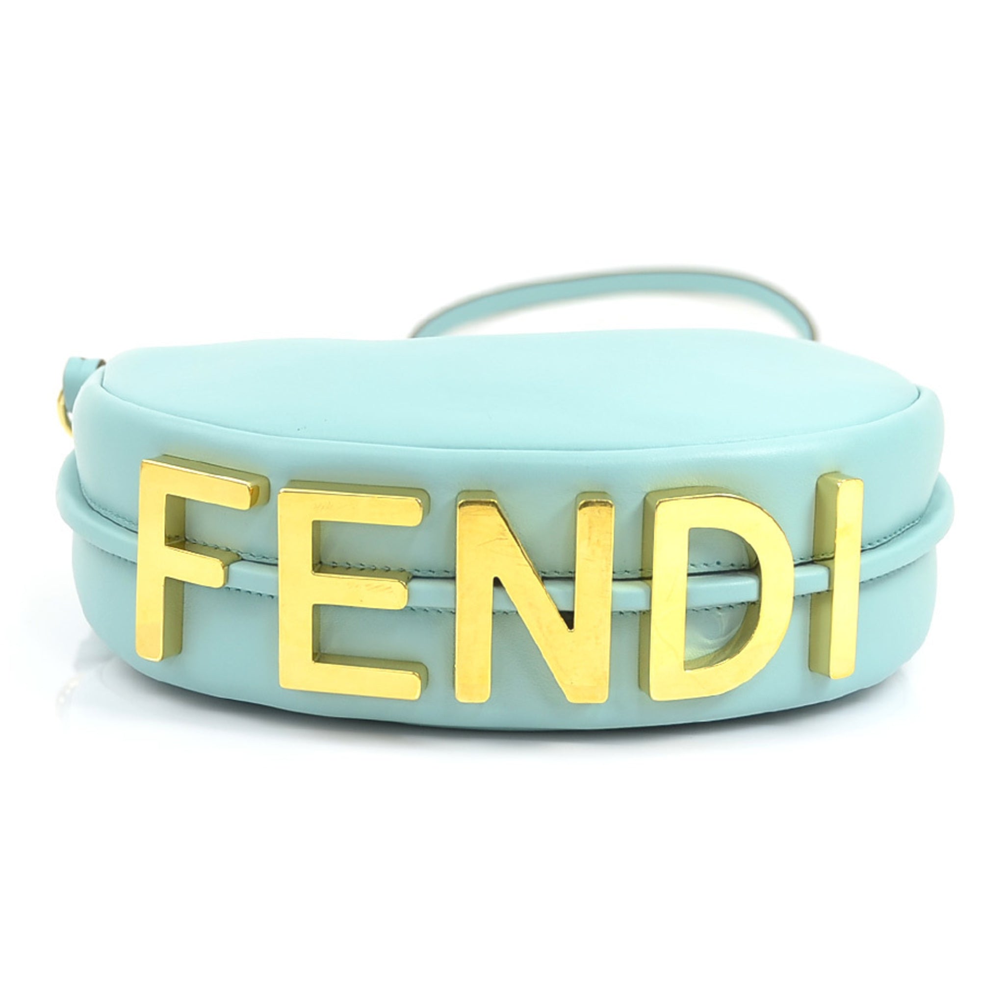 Fendi Light Blue Leather Shoulder Bag (Pre-Owned)