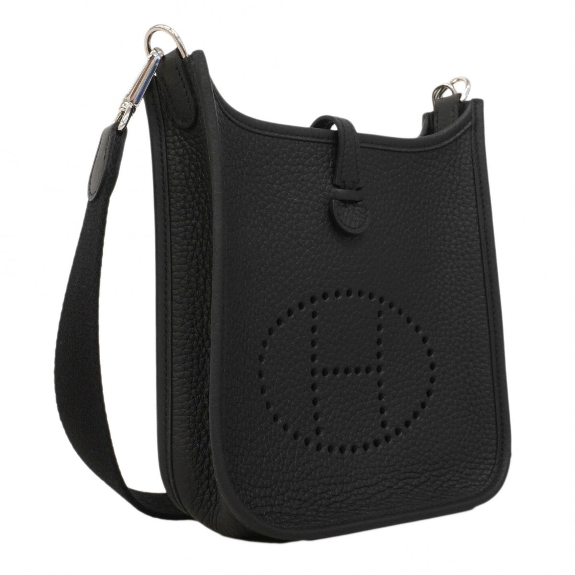 Hermes Black Taurillon Clemence Leather Shoulder Bag (Pre-Owned)