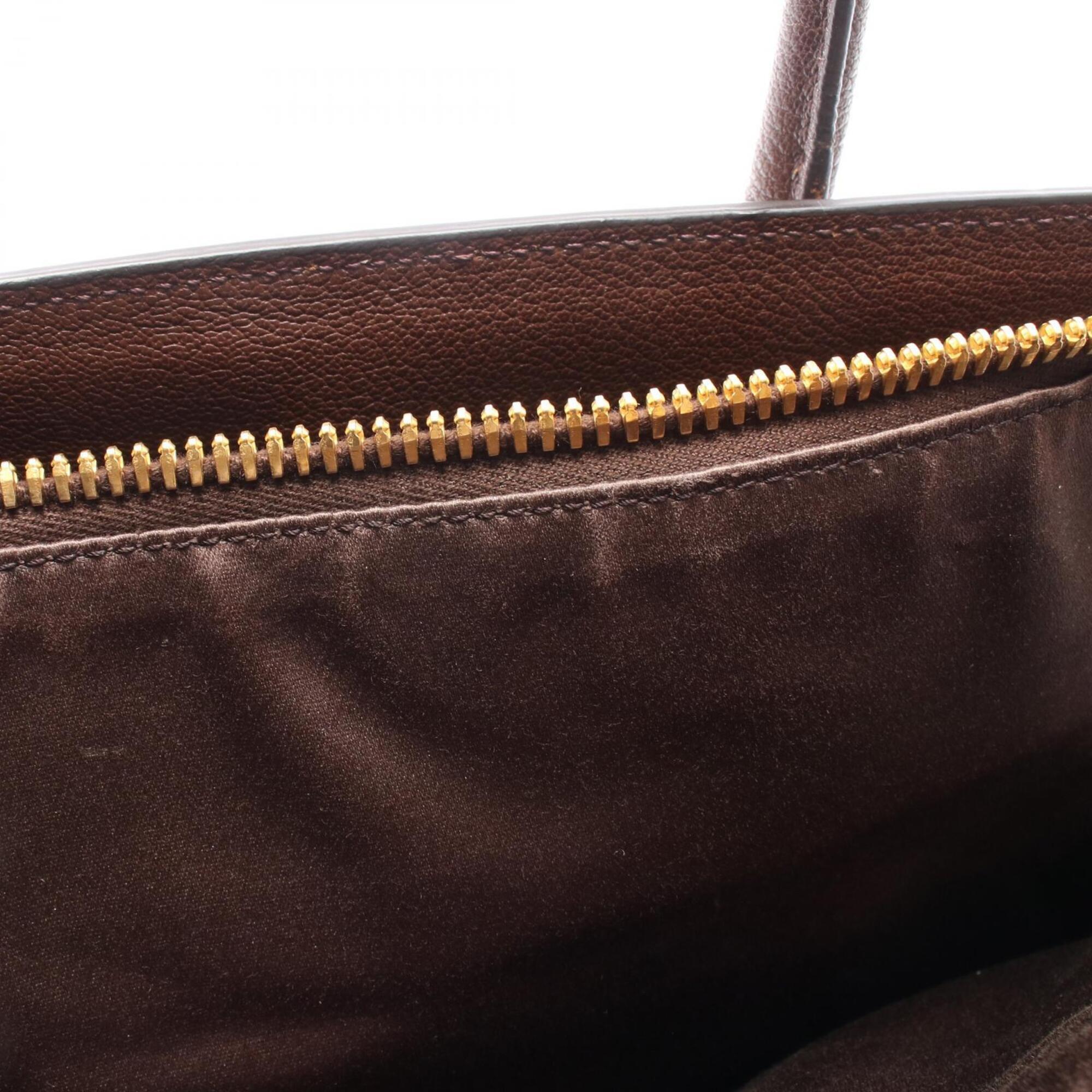 Miu Miu Brown Leather Handbag Tote Bag (Pre-Owned)