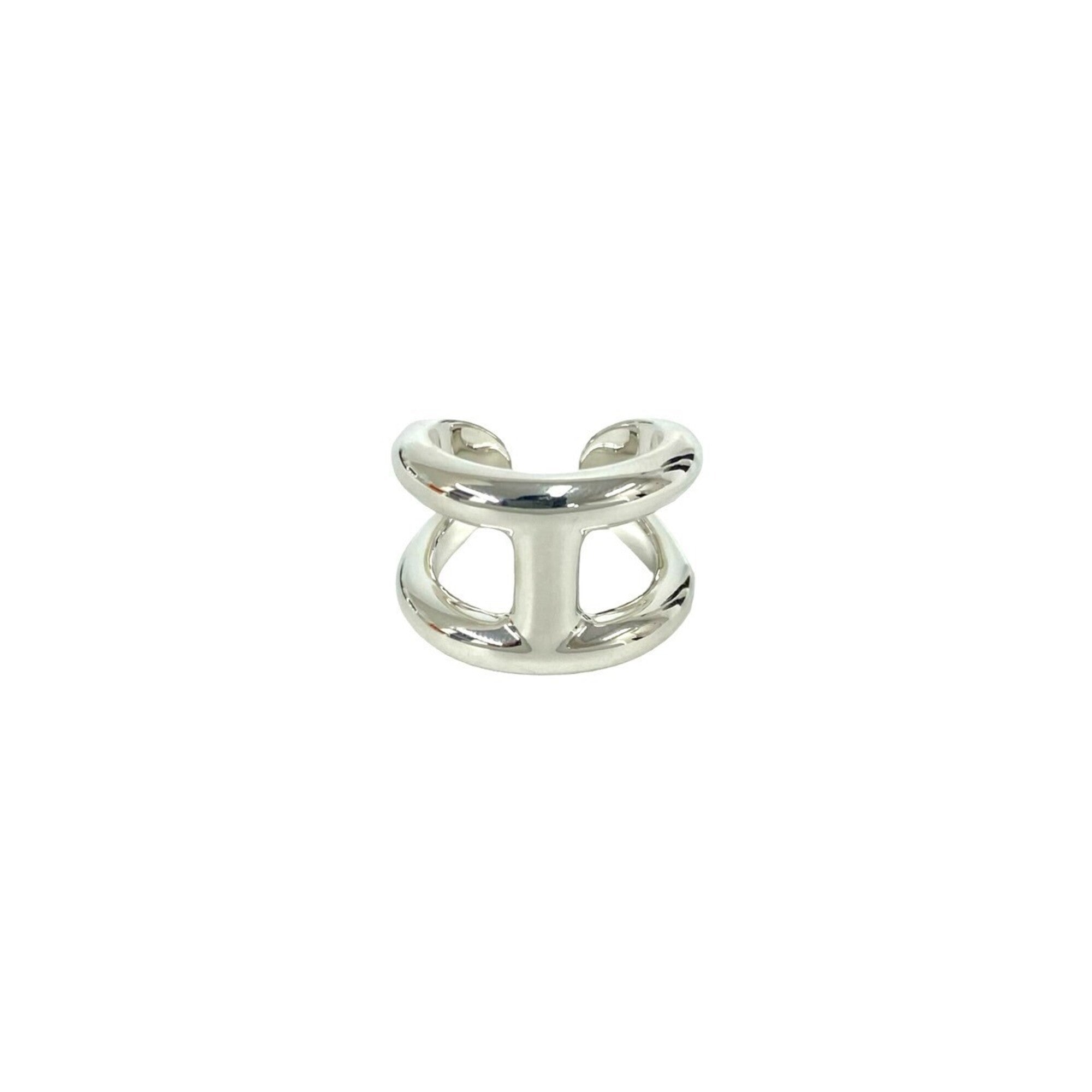 Hermes Silver Silver 925 Band Ring (Pre-Owned)