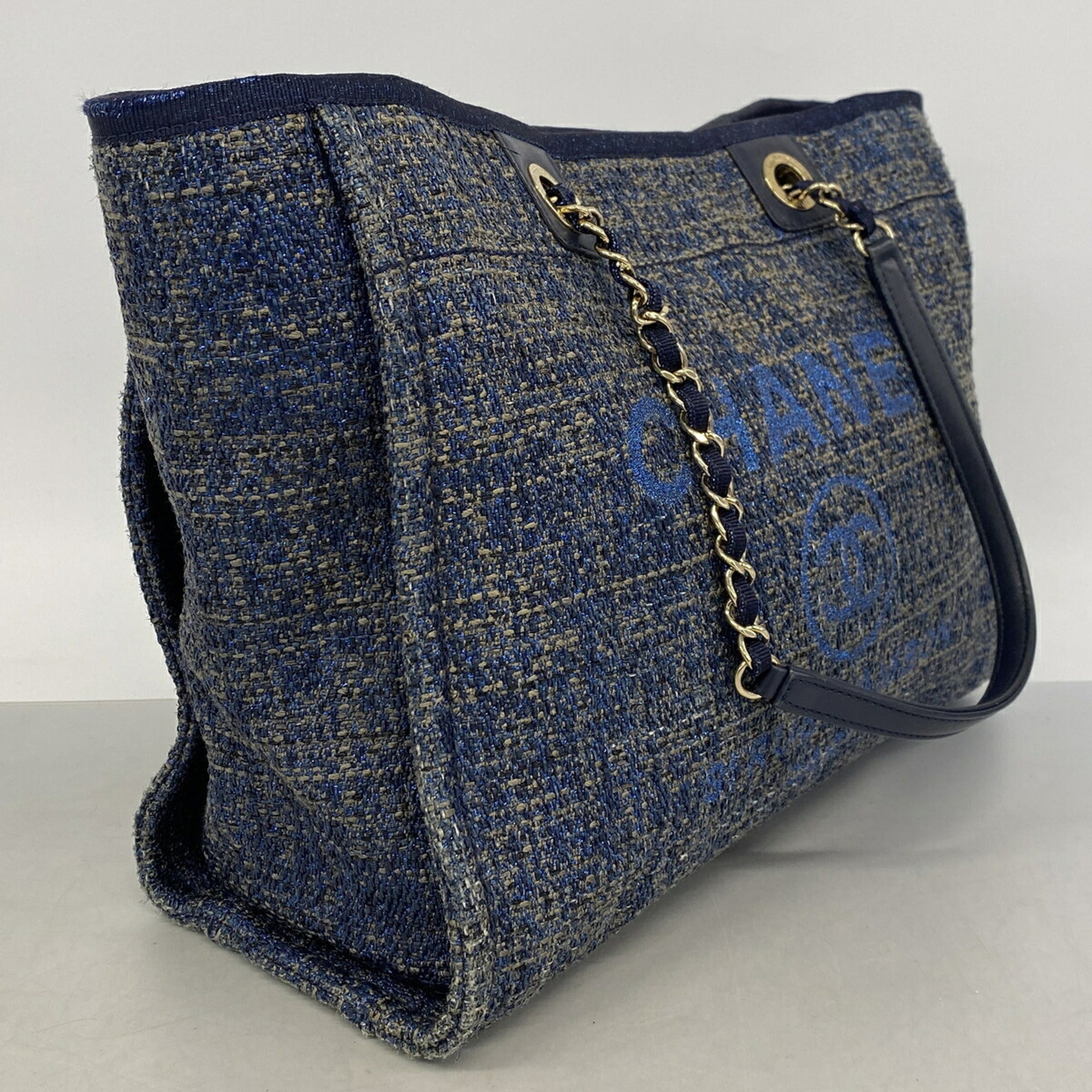 Chanel Blue Tweed Tote Bag (Pre-Owned)