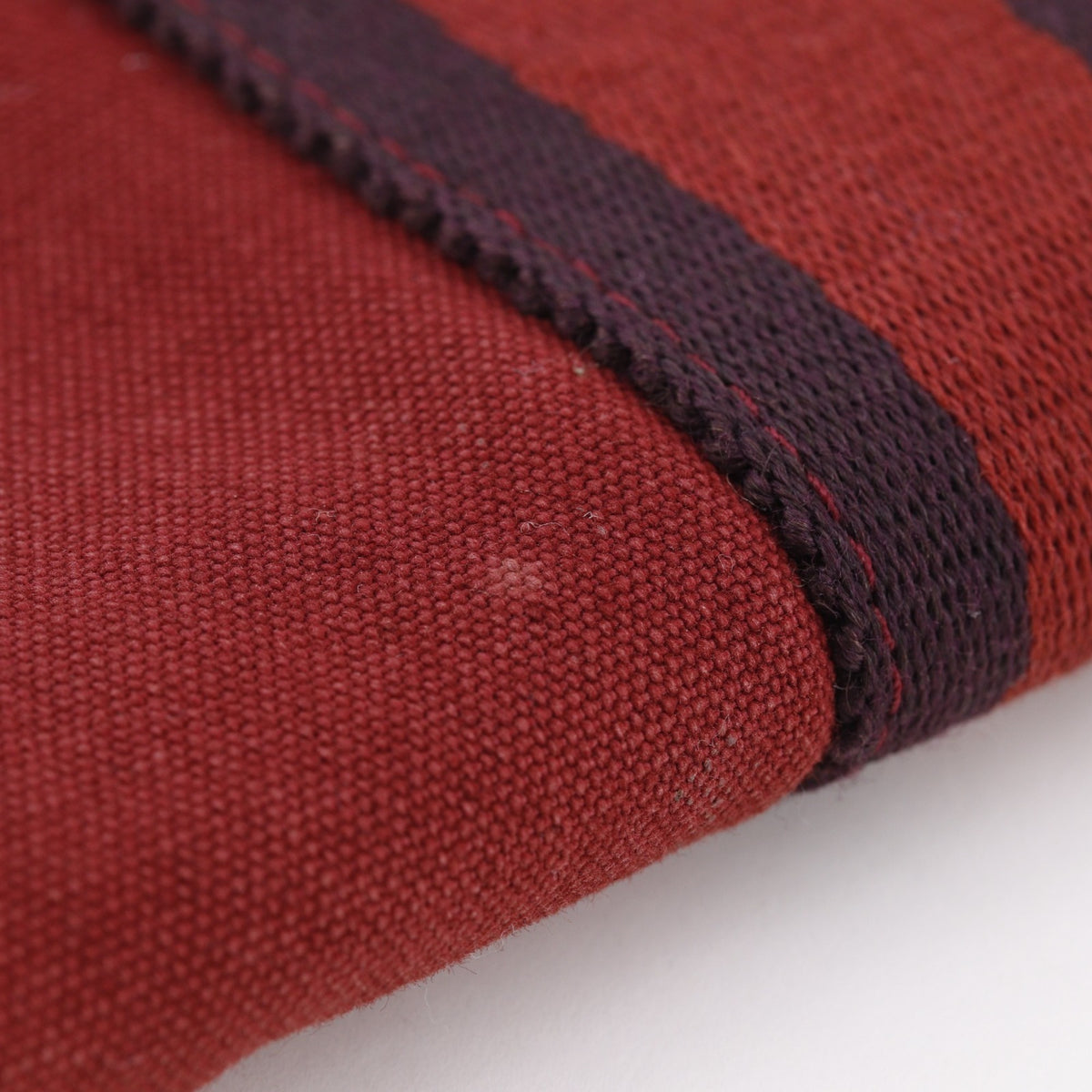 Hermes Red Color Canvas Long Wallet (Bi-Fold) (Pre-Owned)