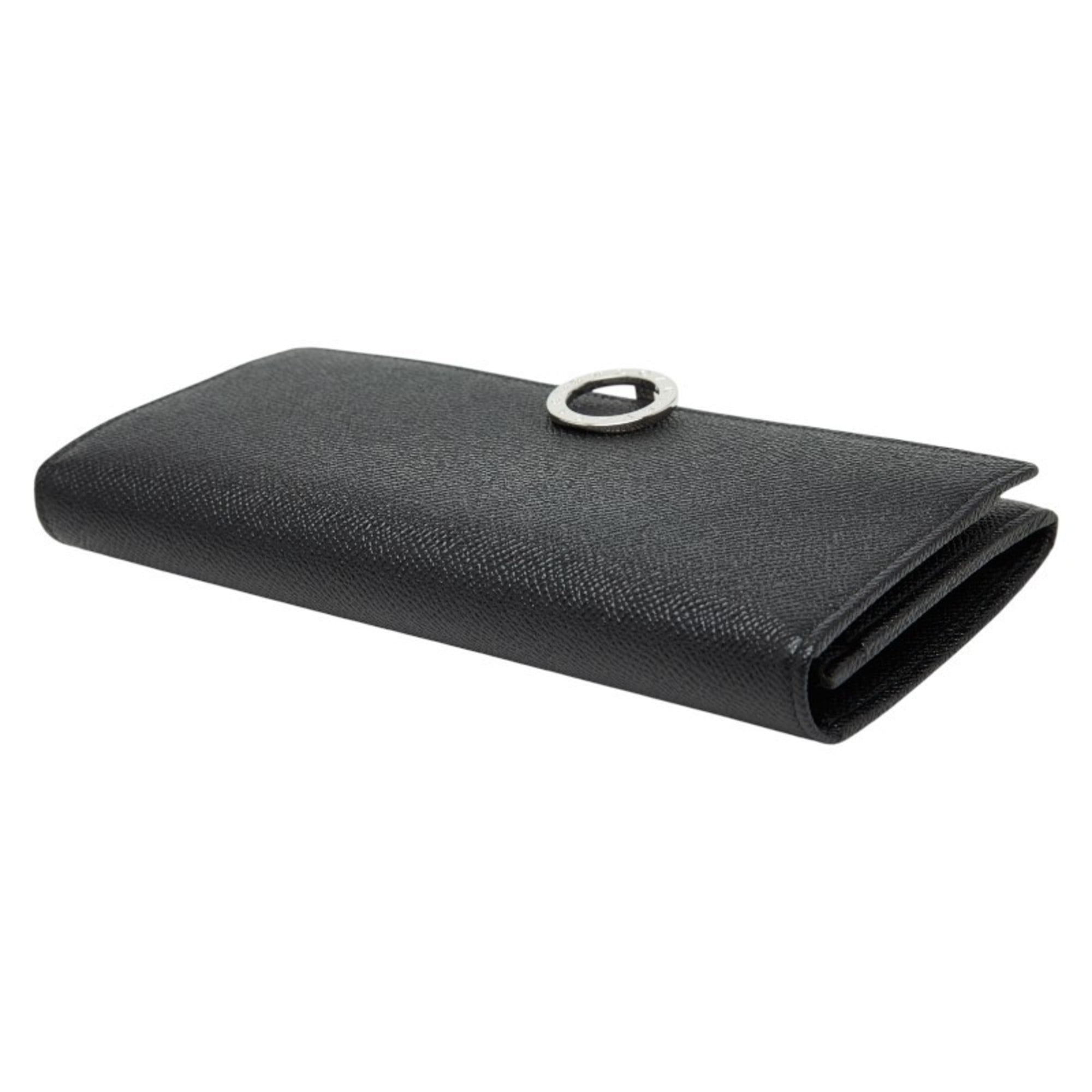 Bvlgari Black Leather Long Wallet (Bi-Fold) (Pre-Owned)