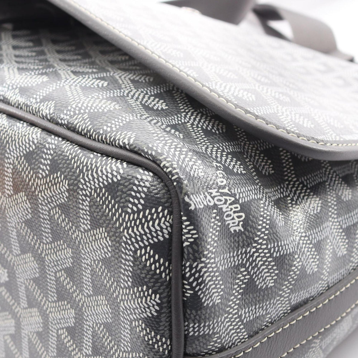 Goyard Gray White Coated Canvas Pvc Leather Handbag Shoulder Bag (Pre-Owned)