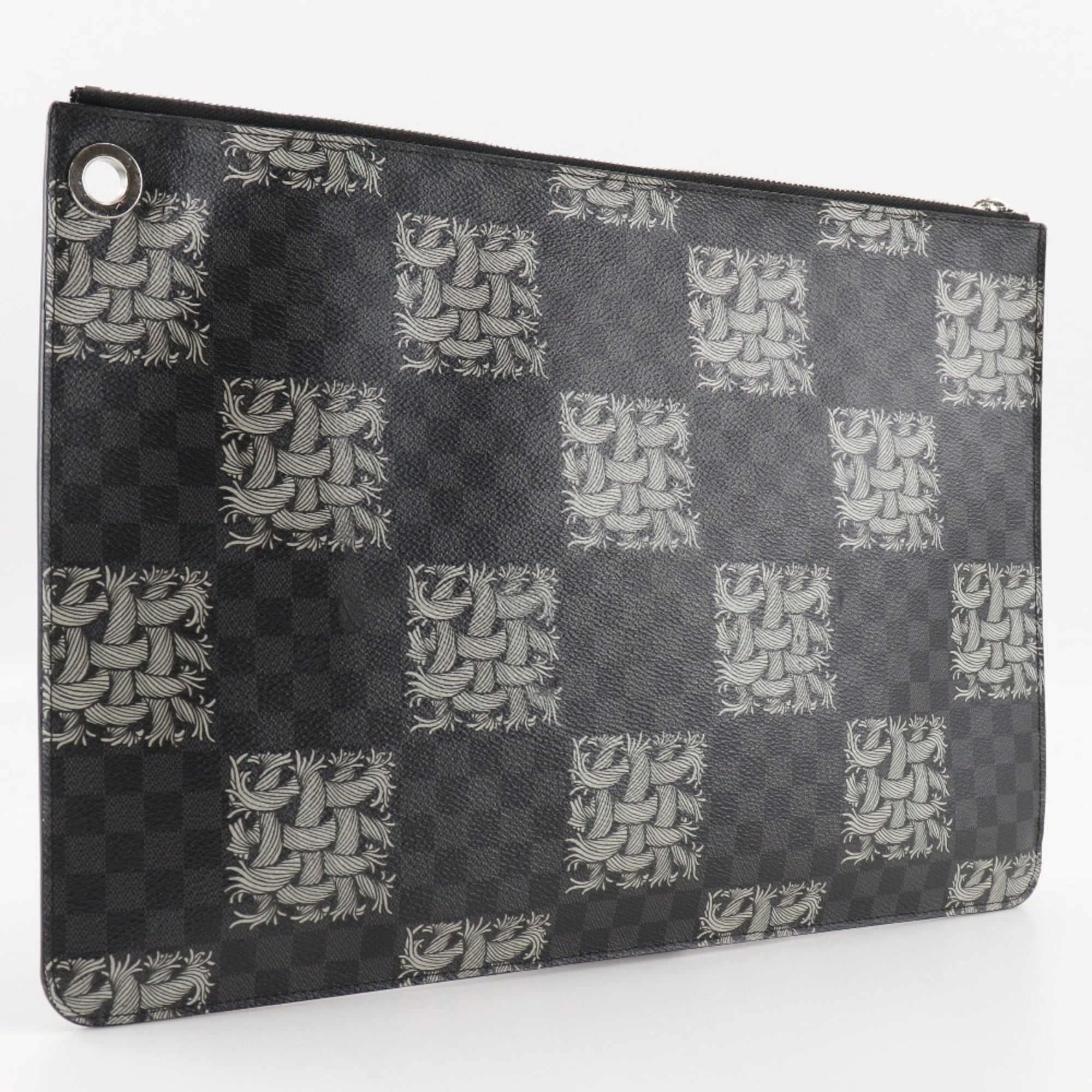 Louis Vuitton Black Damier Graphite Canvas Clutch Bag Pochette (Pre-Owned)