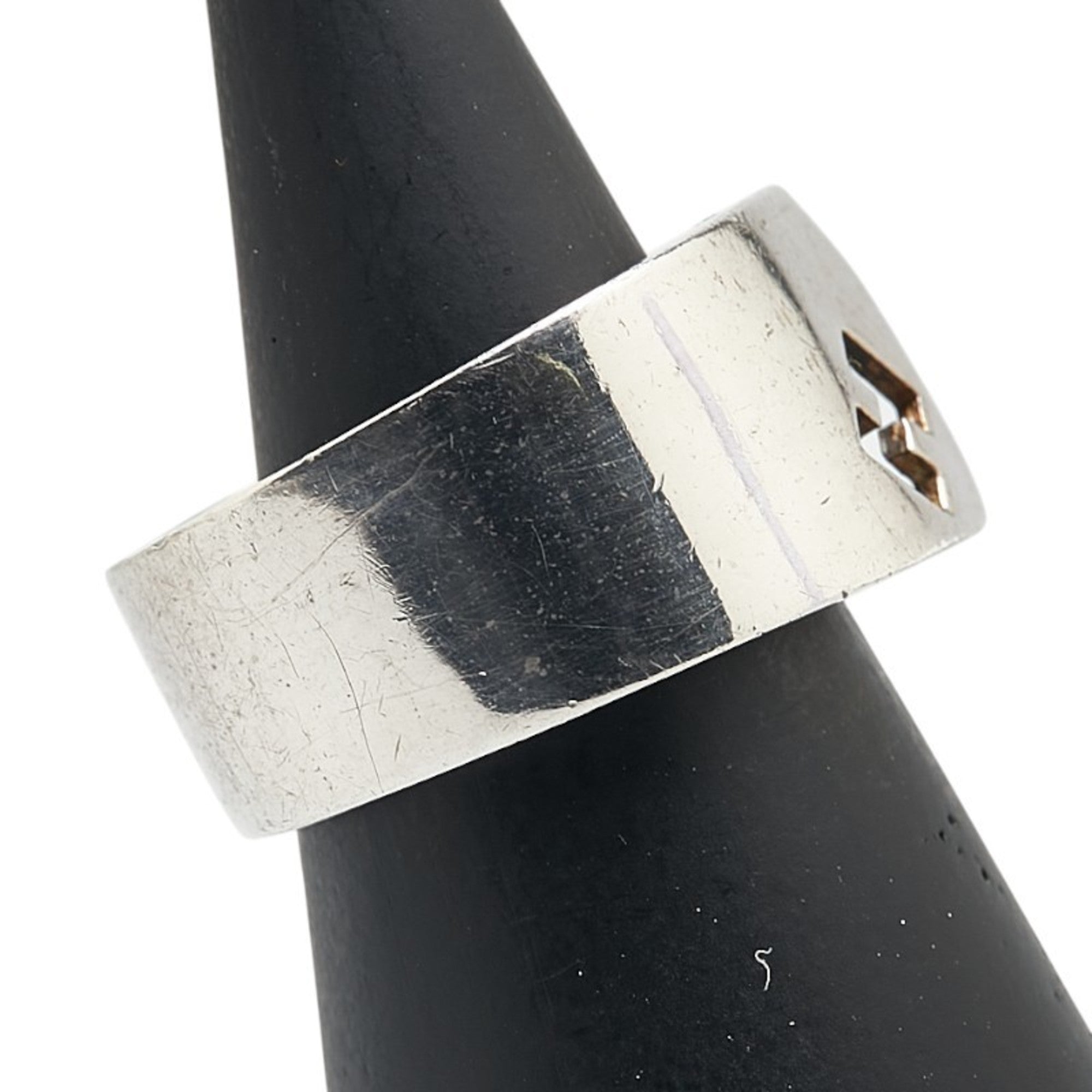 Hermes Silver 925 Band Ring (Pre-Owned)