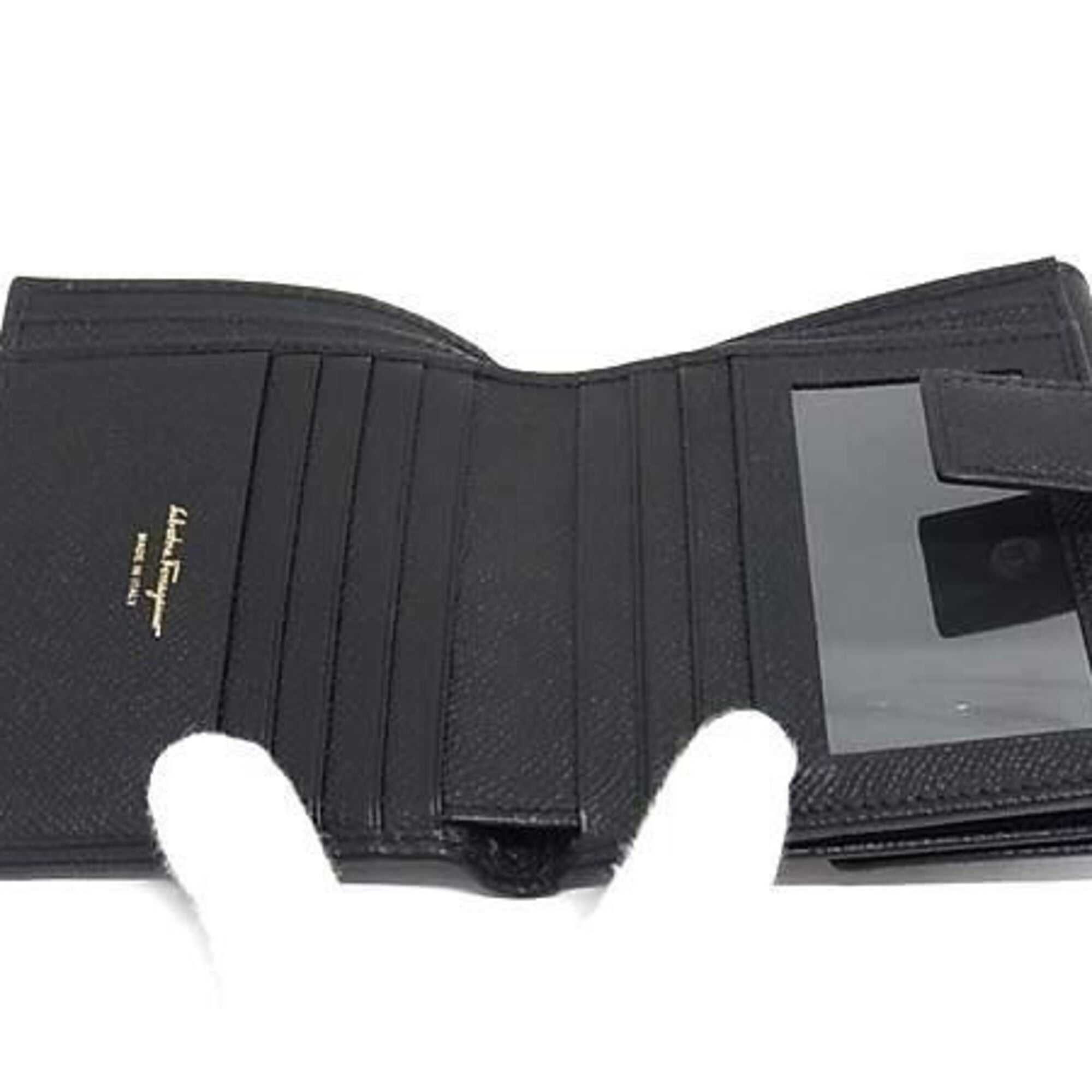 Salvatore Ferragamo Black Leather Wallet (Bi-Fold) (Pre-Owned)