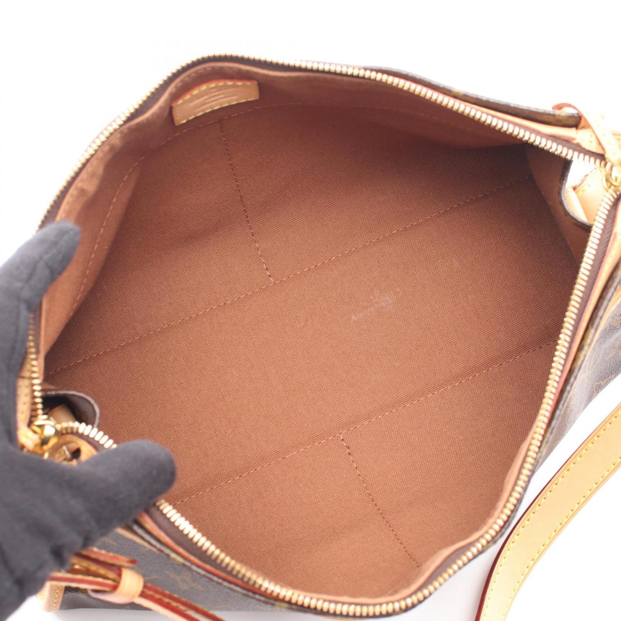 Louis Vuitton Brown Coated Canvas Leather Handbag Shoulder Bag (Pre-Owned)