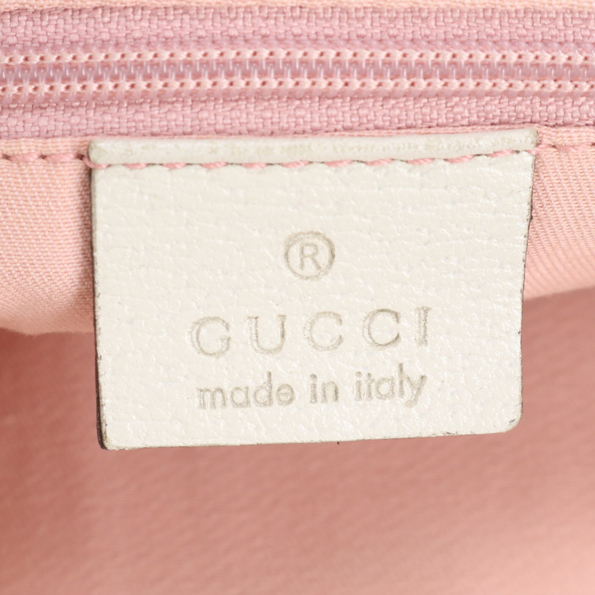 Gucci Pink Leather Canvas Shoulder Bag (Pre-Owned)