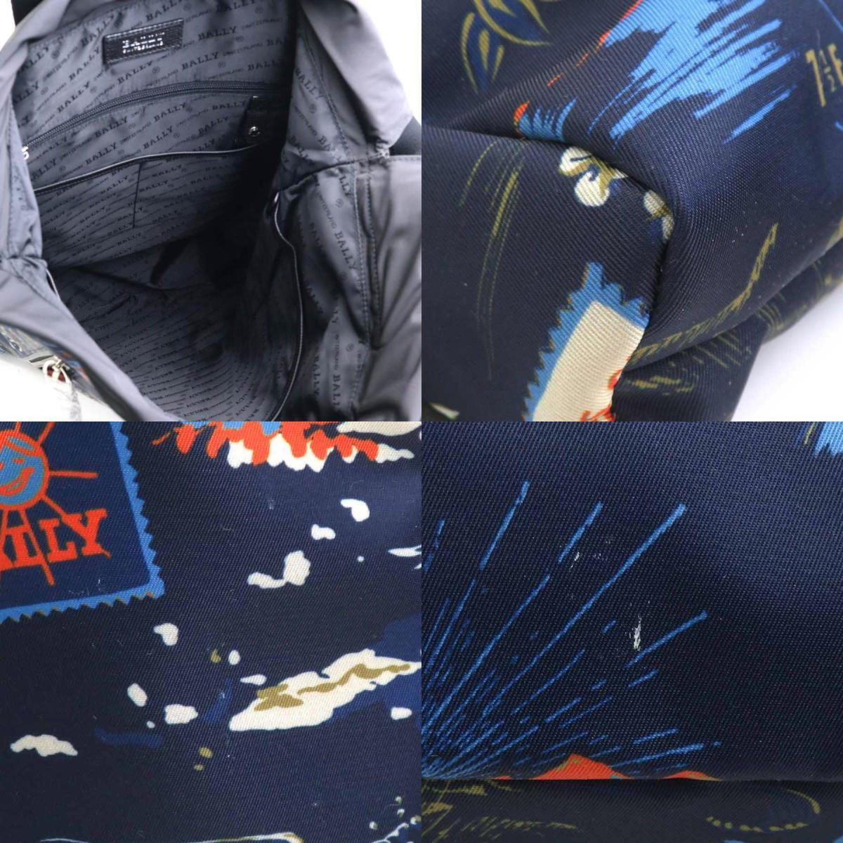 Bally Black Navy Nylon Backpack (Pre-Owned)