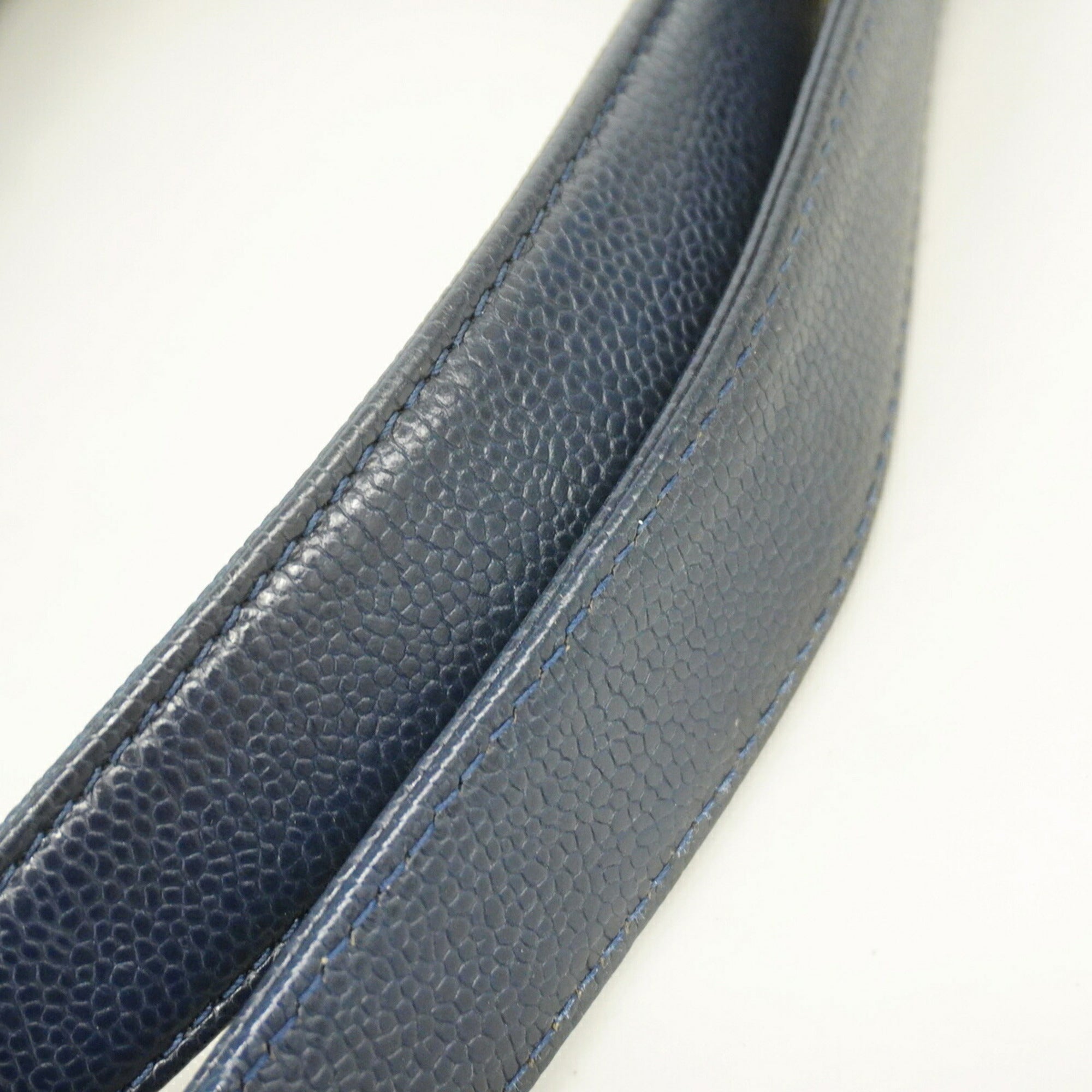 Chanel Navy Grained Calfskin Tote Bag (Pre-Owned)