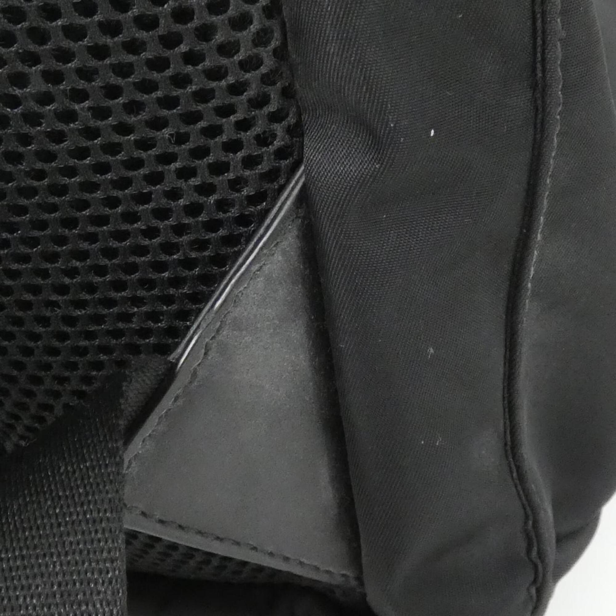 Fendi Black Nylon Leather Backpack Handbag (Pre-Owned)