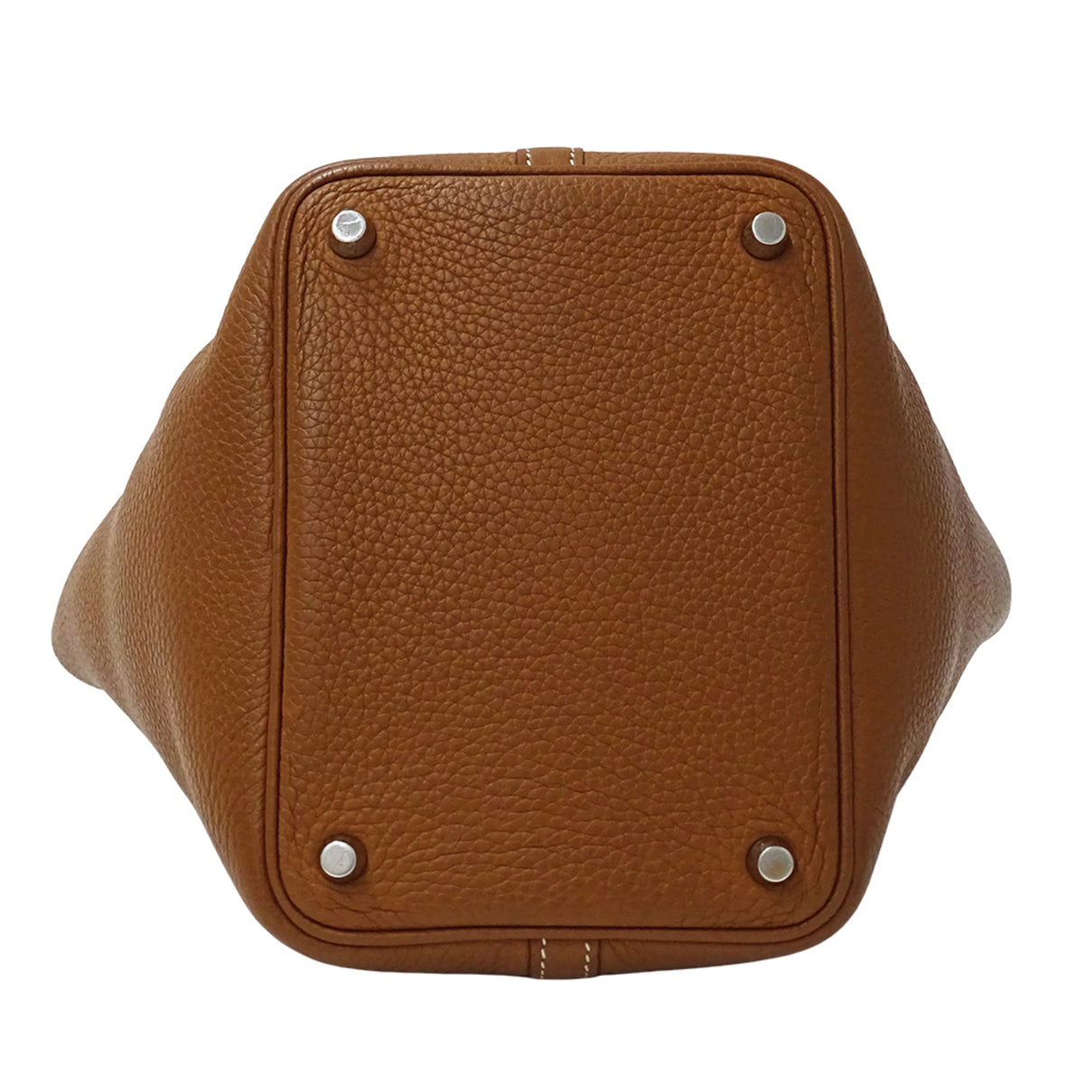 Hermes Brown Taurillon Clemence Leather Handbag Tote Bag (Pre-Owned)