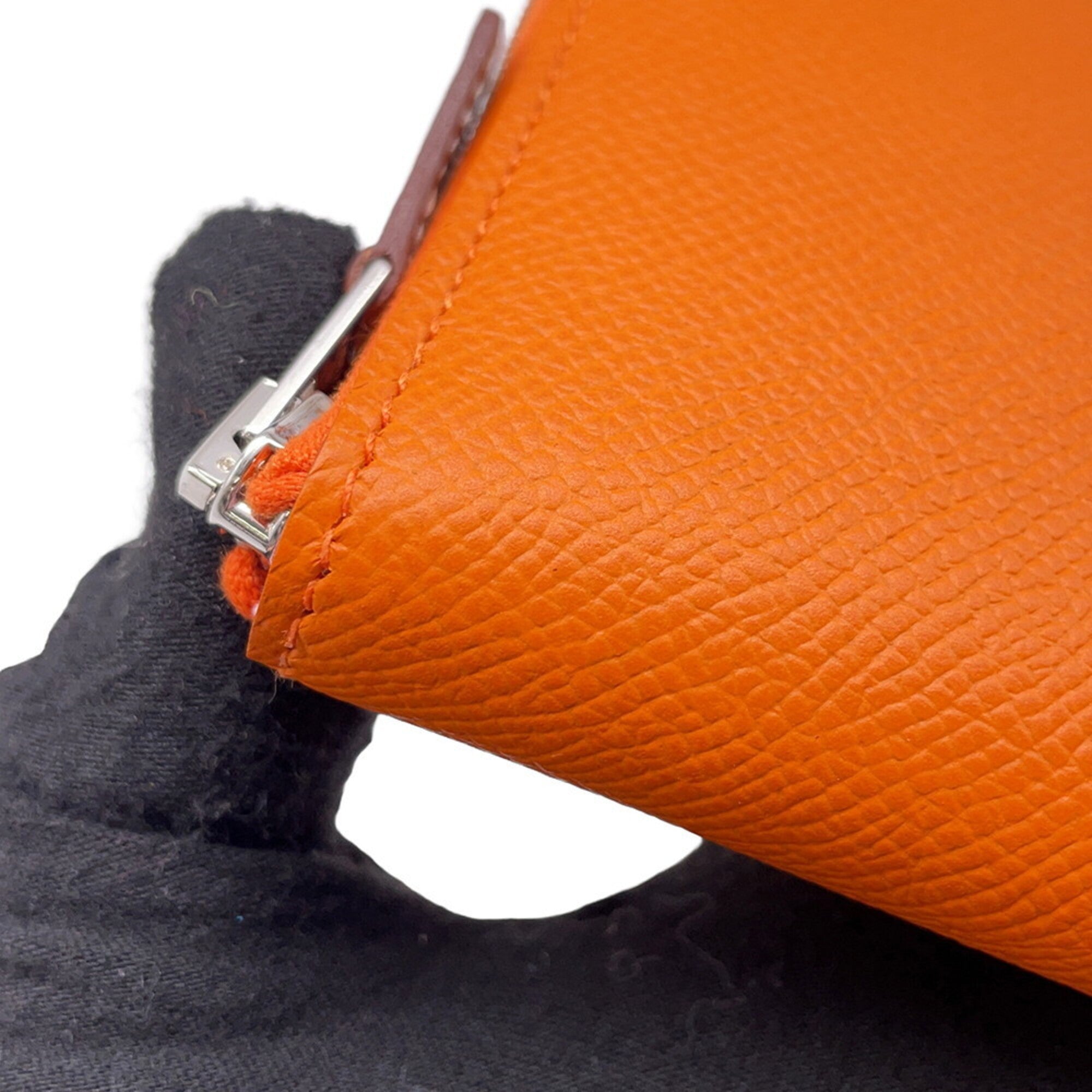 Hermes Orange Epsom Leather Coin Purse/Coin Case (Pre-Owned)
