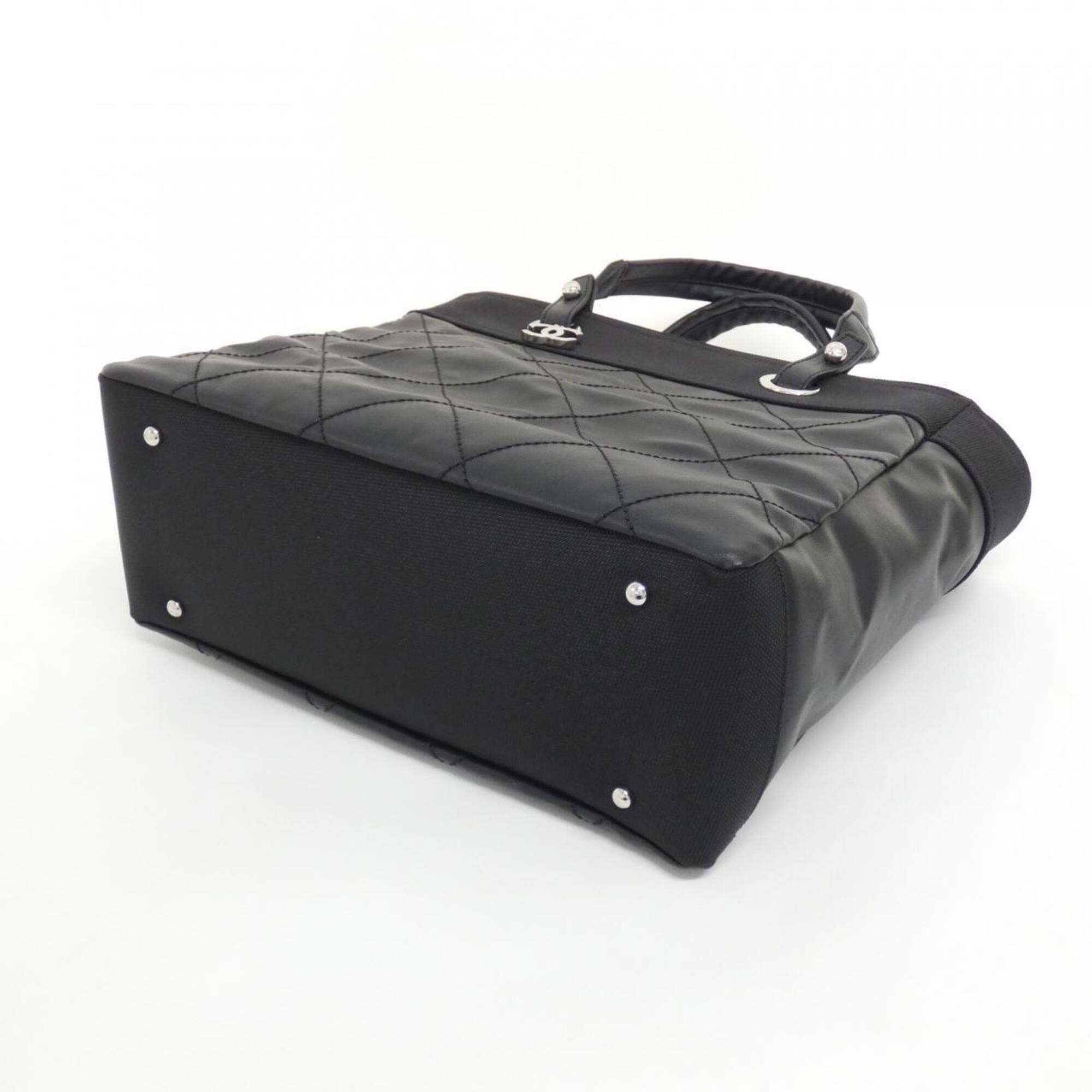 Chanel Black Canvas Handbag (Pre-Owned)