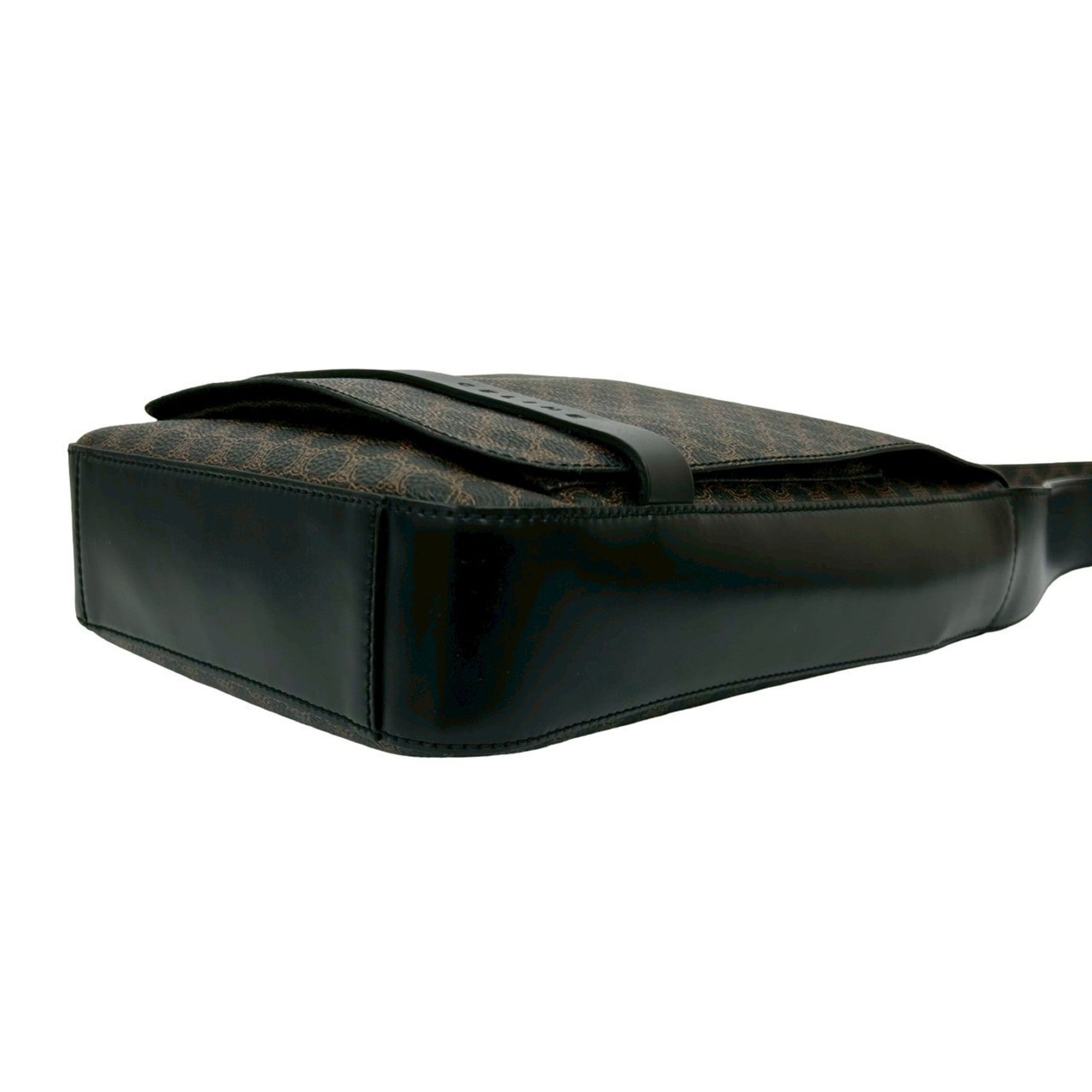 Celine Black Brown Leather Pvc Shoulder Bag (Pre-Owned)