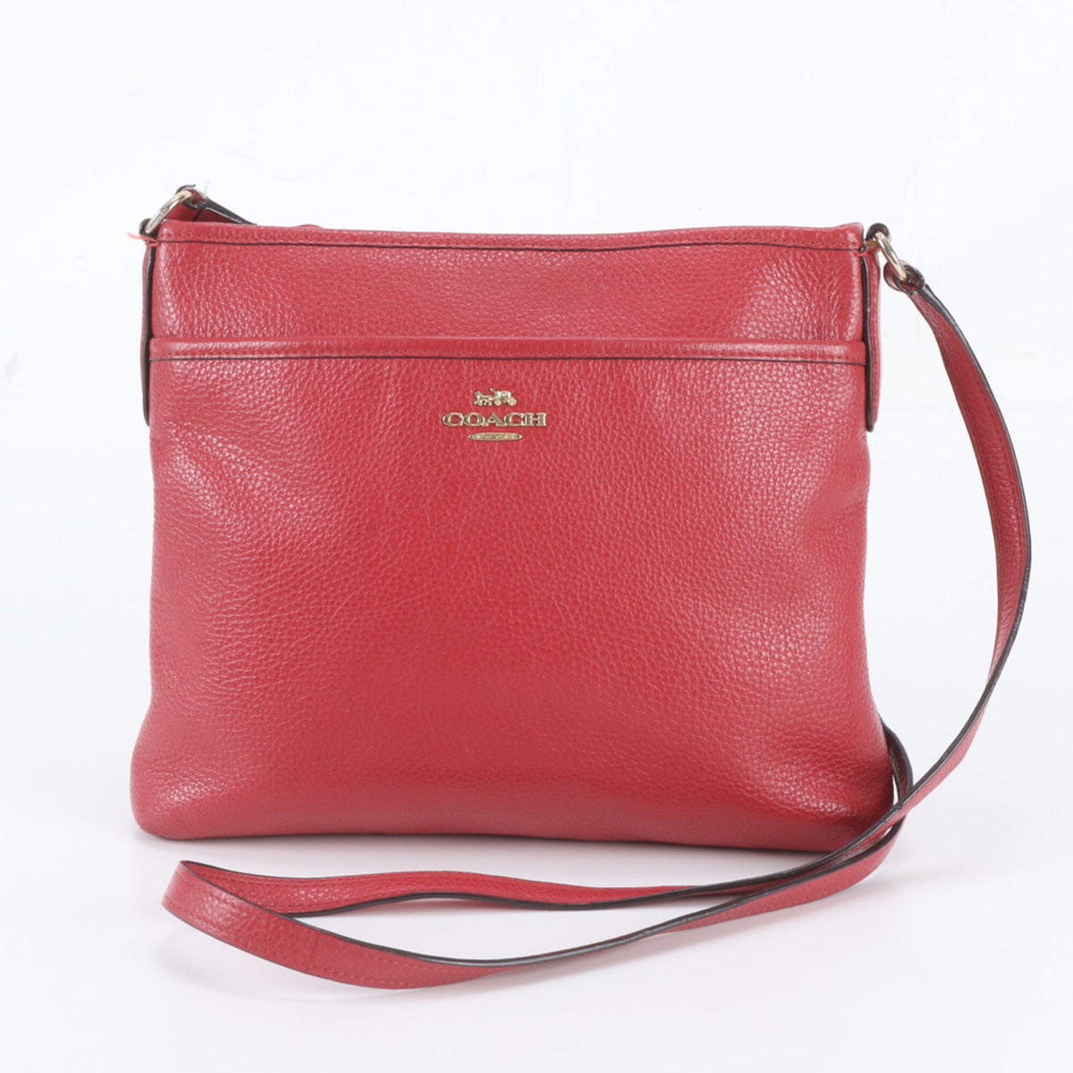 Coach Red Color Leather Crossbody Bag Handbag Shoulder Bag Tote Bag (Pre-Owned)