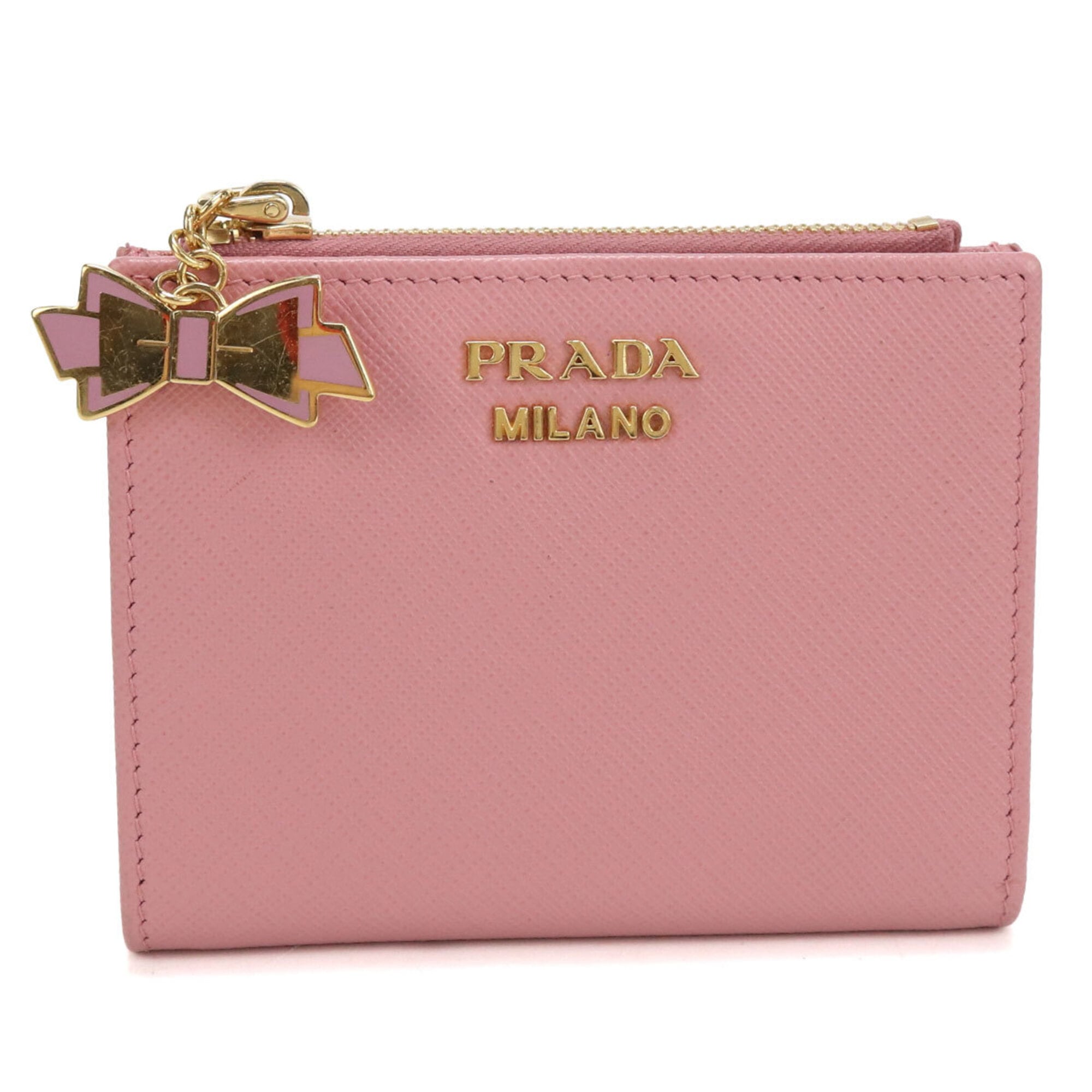 Prada Pink Leather Wallet (Bi-Fold) (Pre-Owned)