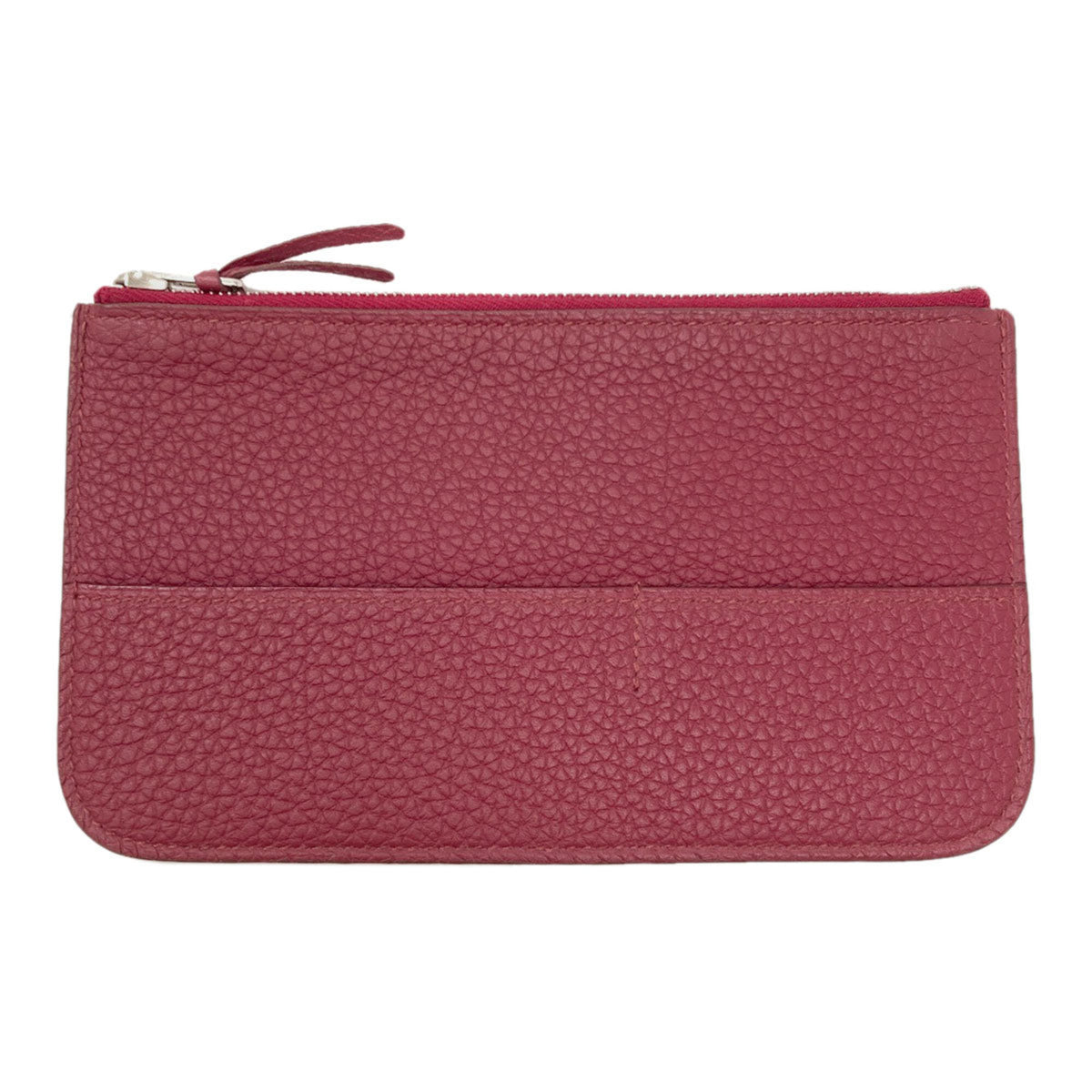 Hermes Red Color Togo Leather Long Wallet (Bi-Fold) (Pre-Owned)