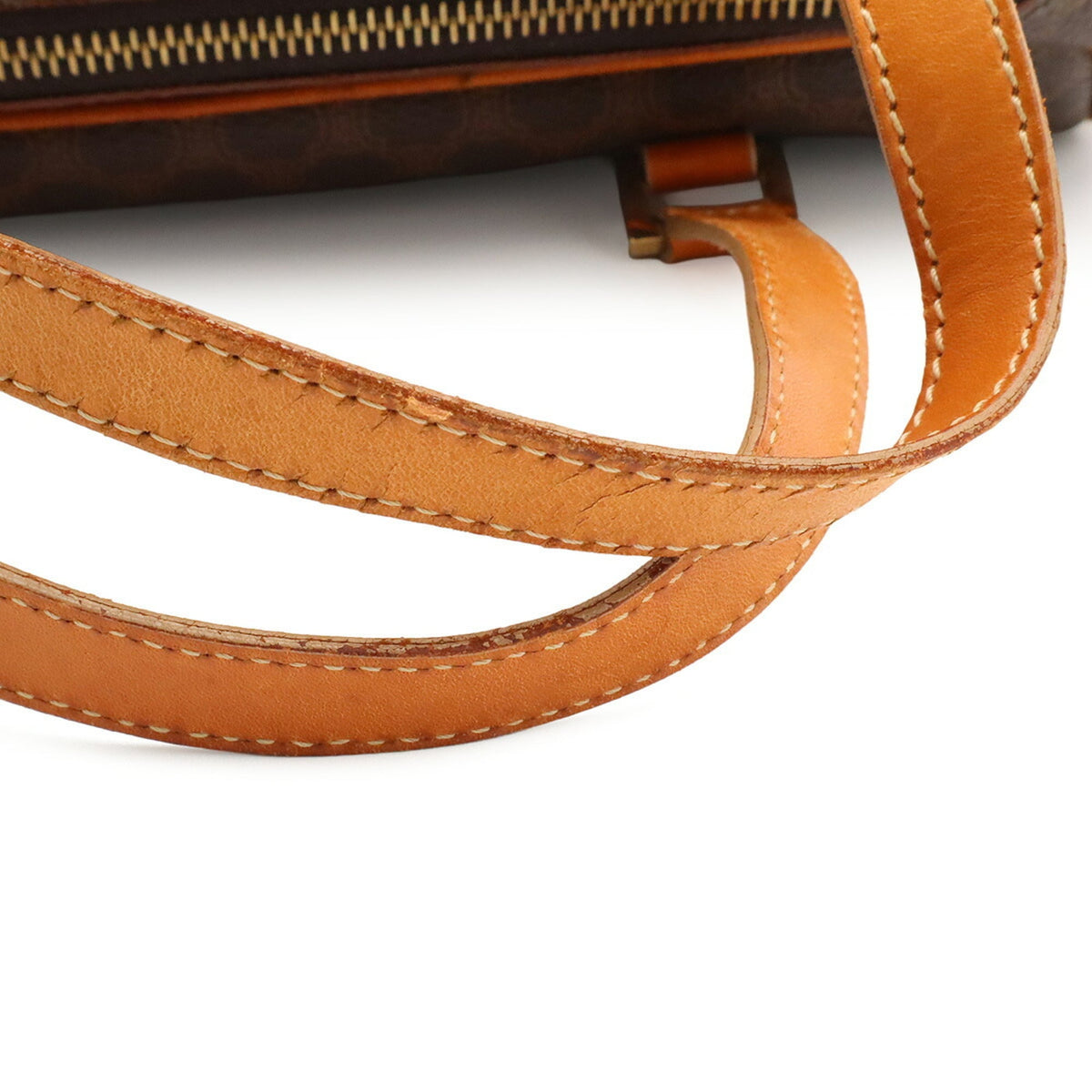 Celine Dark Brown Light Brown Coated Canvas Handbag (Pre-Owned)