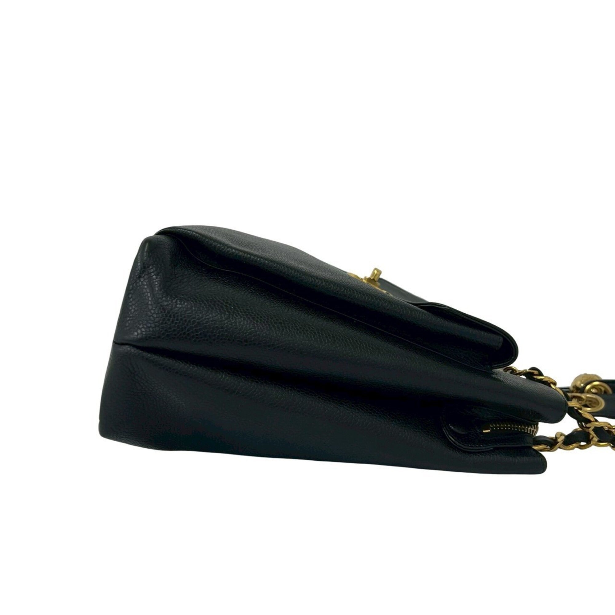 Chanel Black Grained Calfskin Shoulder Bag (Pre-Owned)