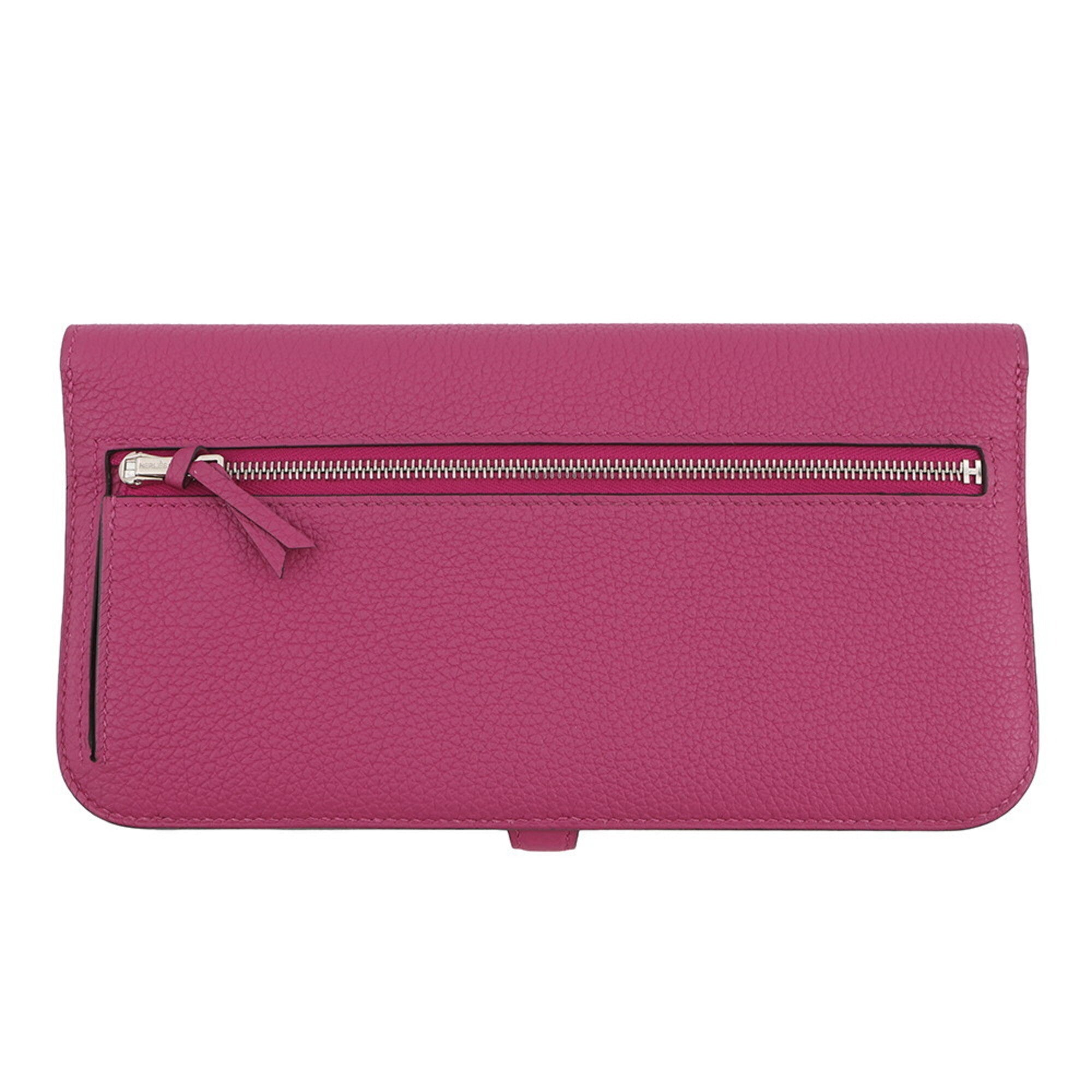 Hermes Kara Rose Purple Togo Leather Long Wallet (Bi-Fold) (Pre-Owned)