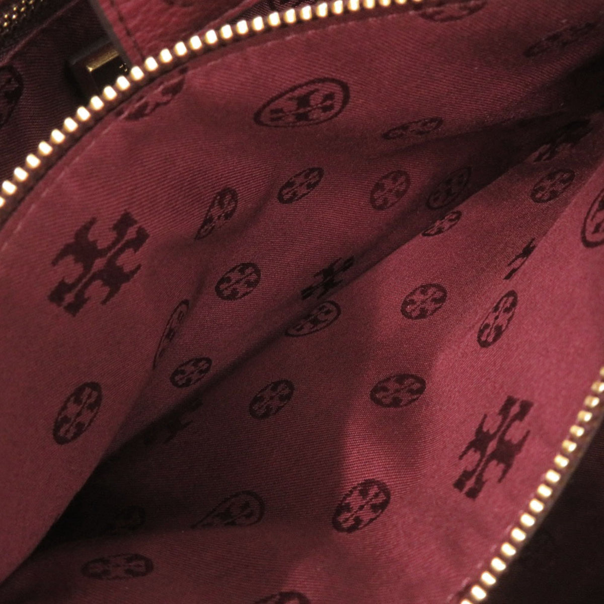 Tory Burch Bordeaux Leather Handbag Shoulder Bag (Pre-Owned)
