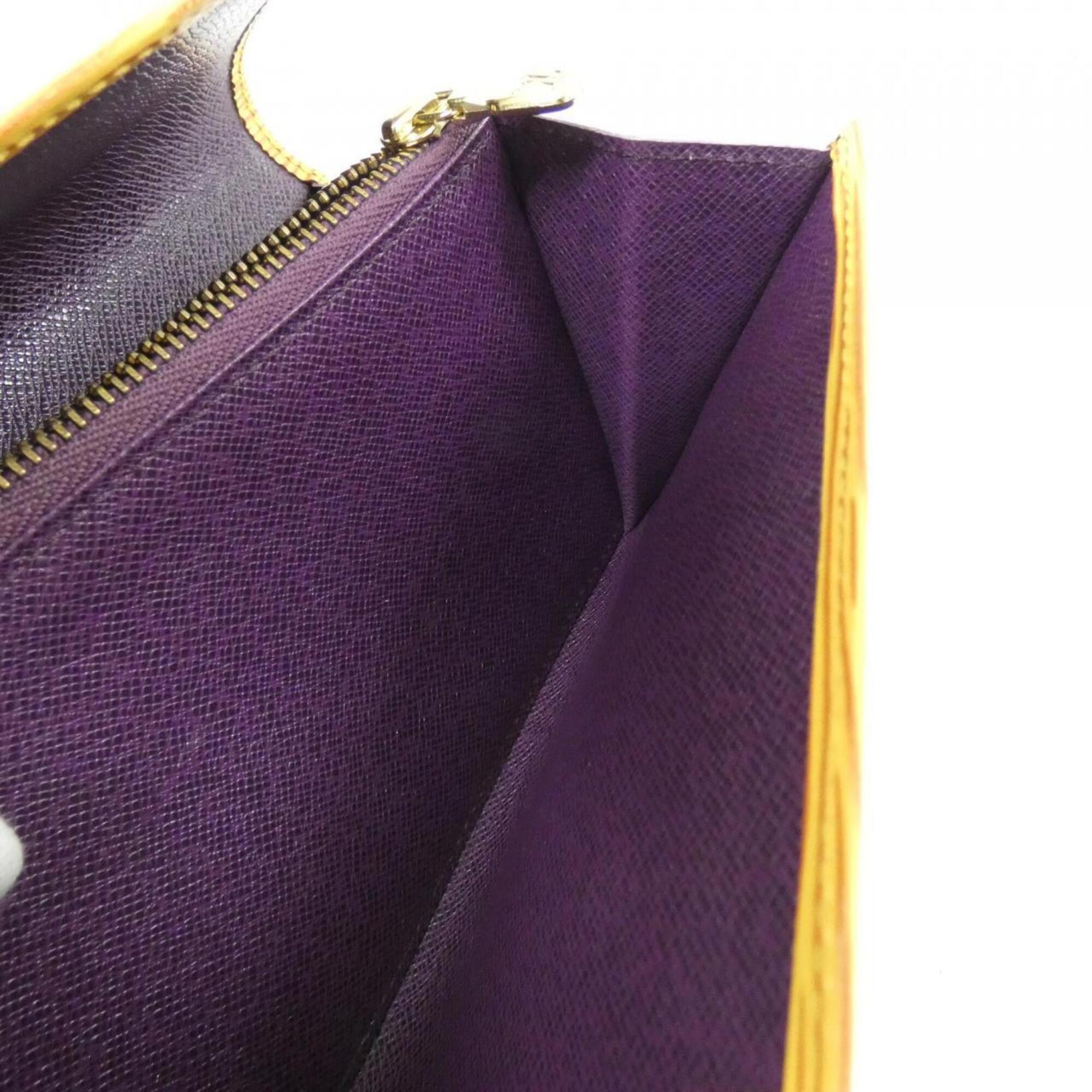 Louis Vuitton Yellow Leather Long Wallet (Bi-Fold) (Pre-Owned)