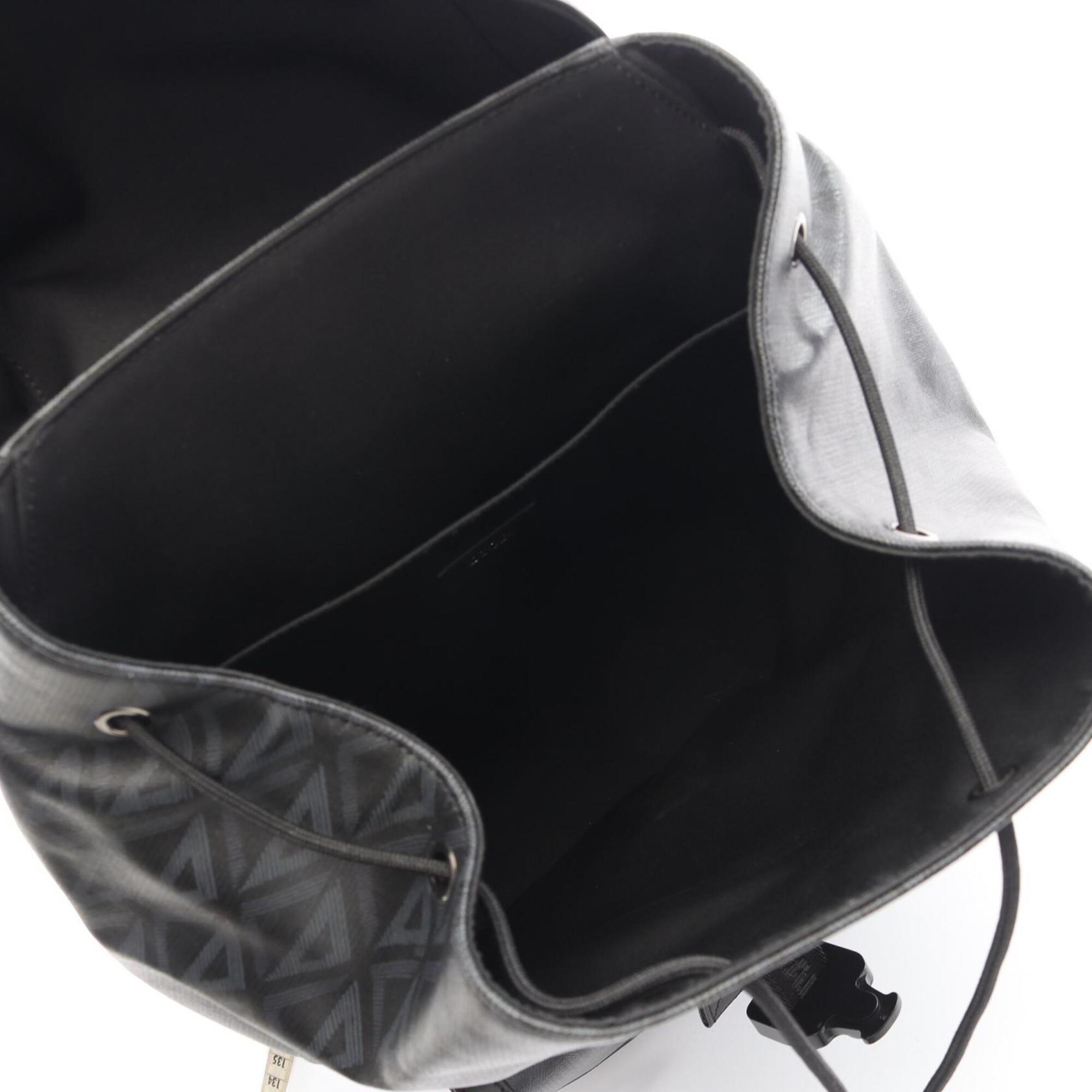 Christian Dior Black Coated Canvas Leather Backpack (Pre-Owned)