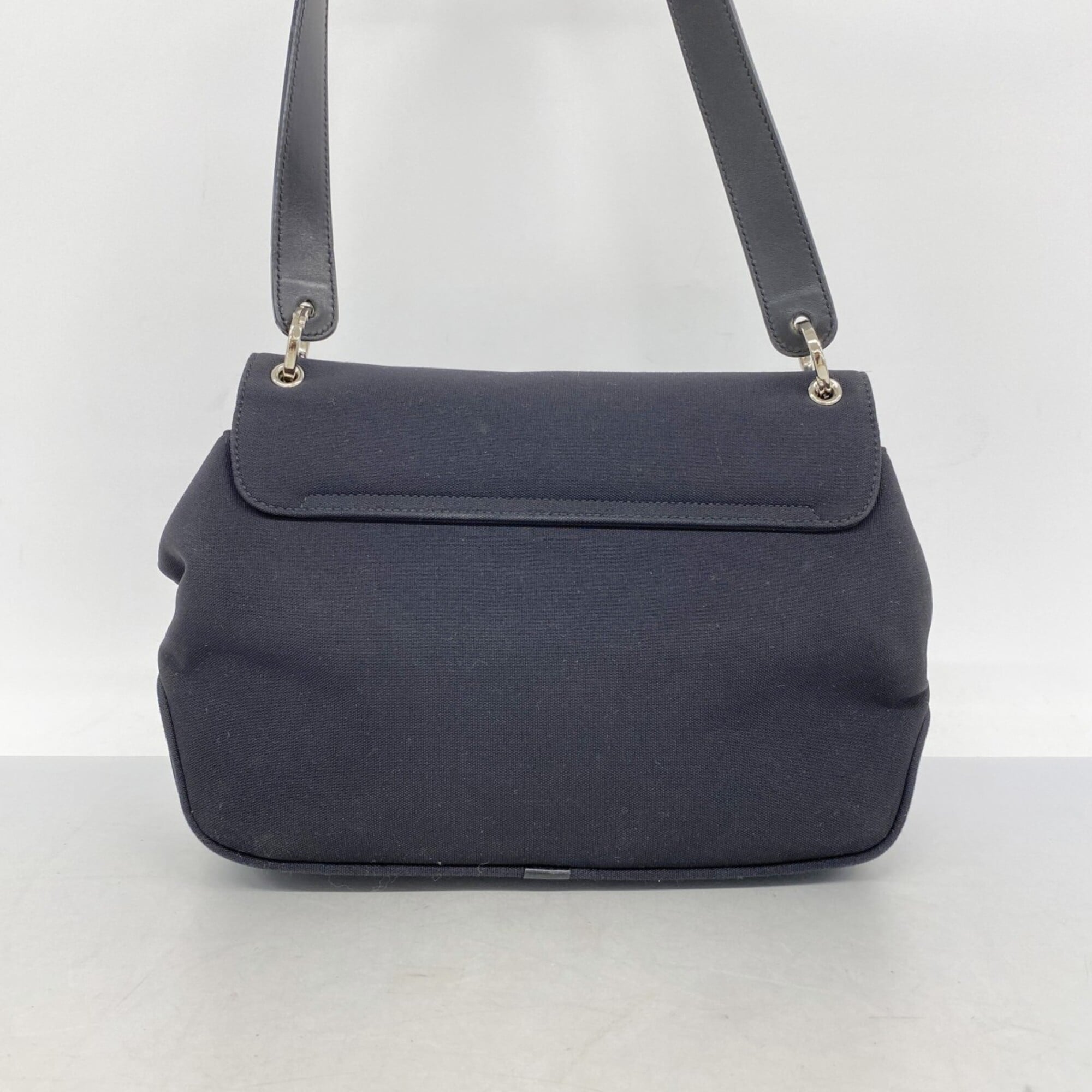 Salvatore Ferragamo Black Nylon Canvas Shoulder Bag (Pre-Owned)