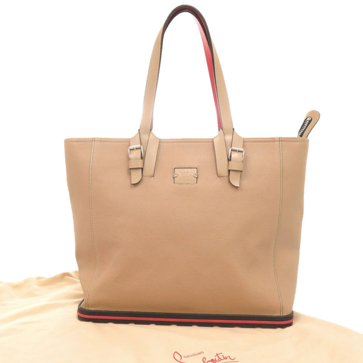 Christian Louboutin Beige Leather Tote Bag (Pre-Owned)