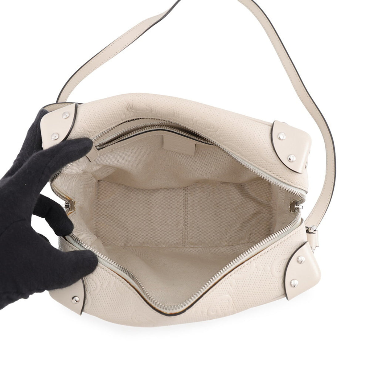 Gucci Ivory White Leather Handbag Shoulder Bag (Pre-Owned)
