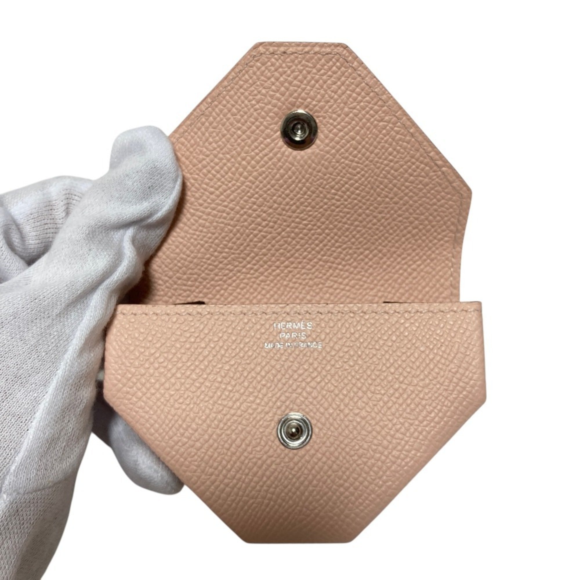 Hermes Rose Eglantine Epsom Leather Coin Purse/Coin Case (Pre-Owned)