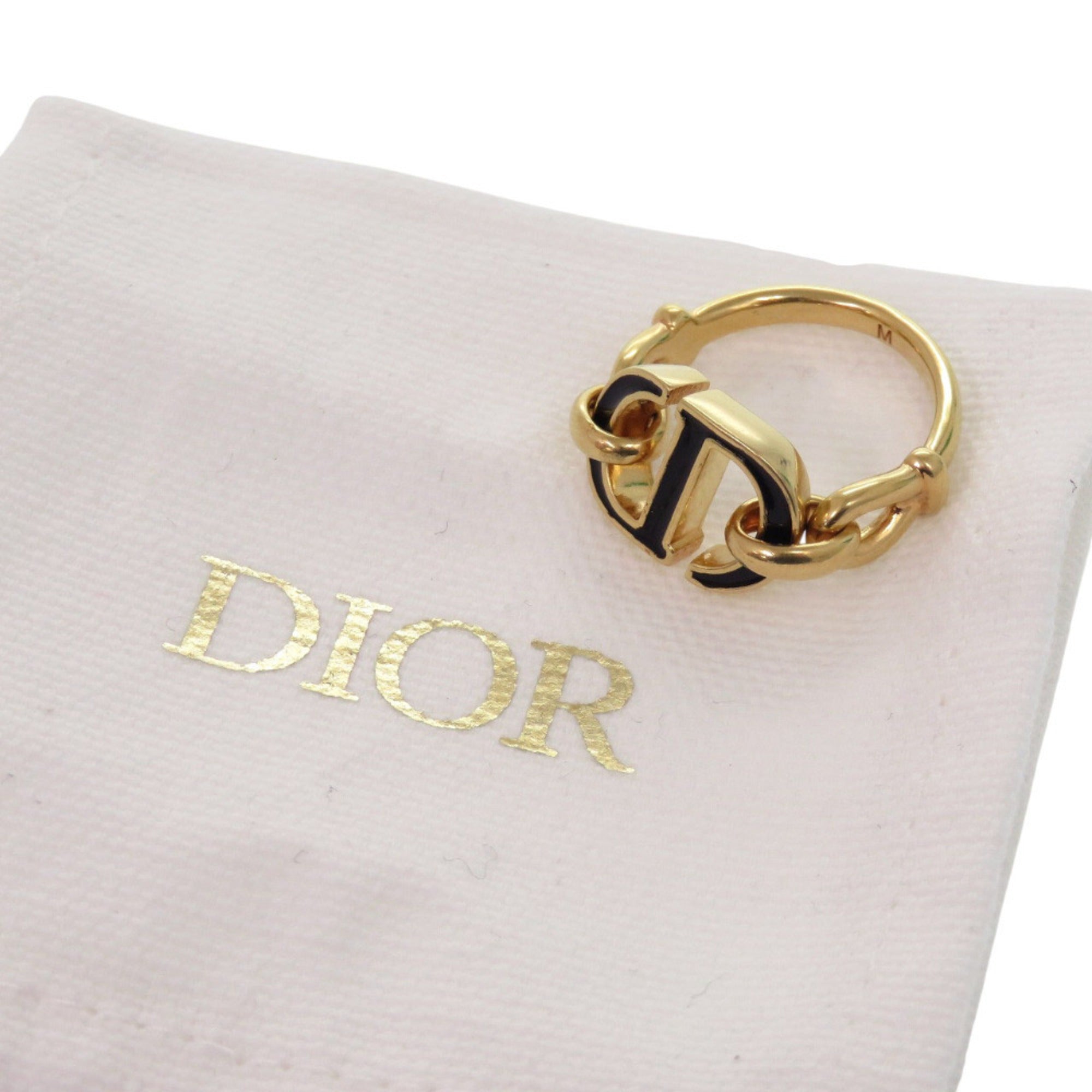 Christian Dior Gold Gold Plating Band Ring (Pre-Owned)