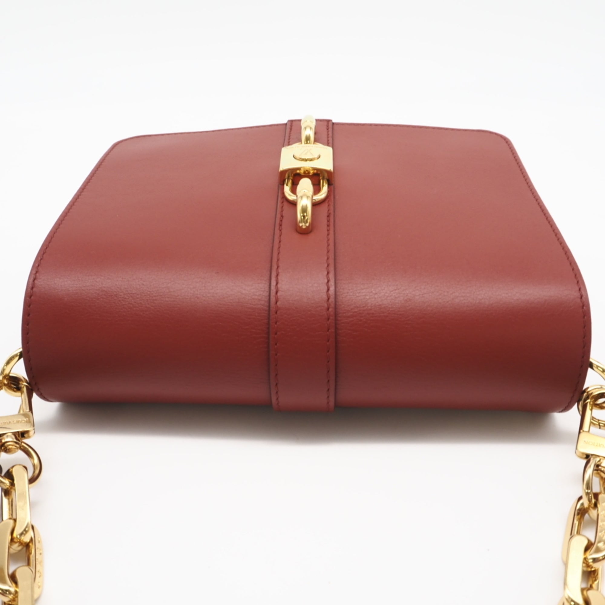 Louis Vuitton Brown Red Color Canvas Leather Shoulder Bag (Pre-Owned)