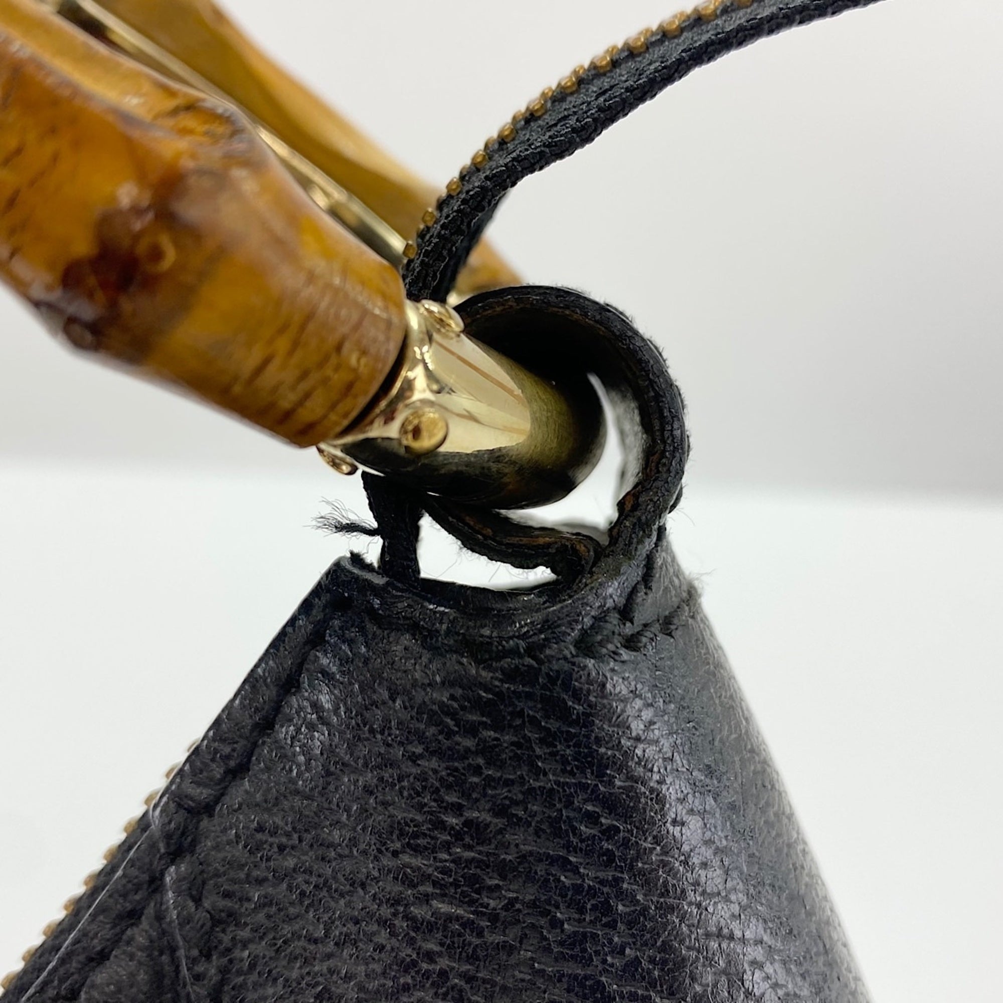 Gucci Black Bamboo Shoulder Bag (Pre-Owned)