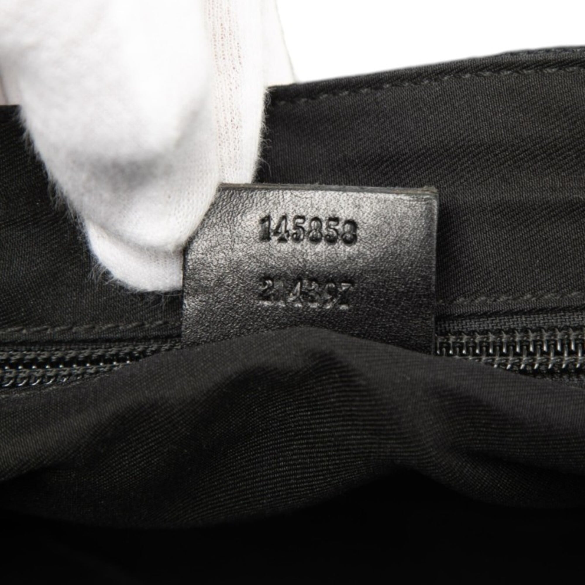 Gucci Black Canvas Leather Shoulder Bag (Pre-Owned)