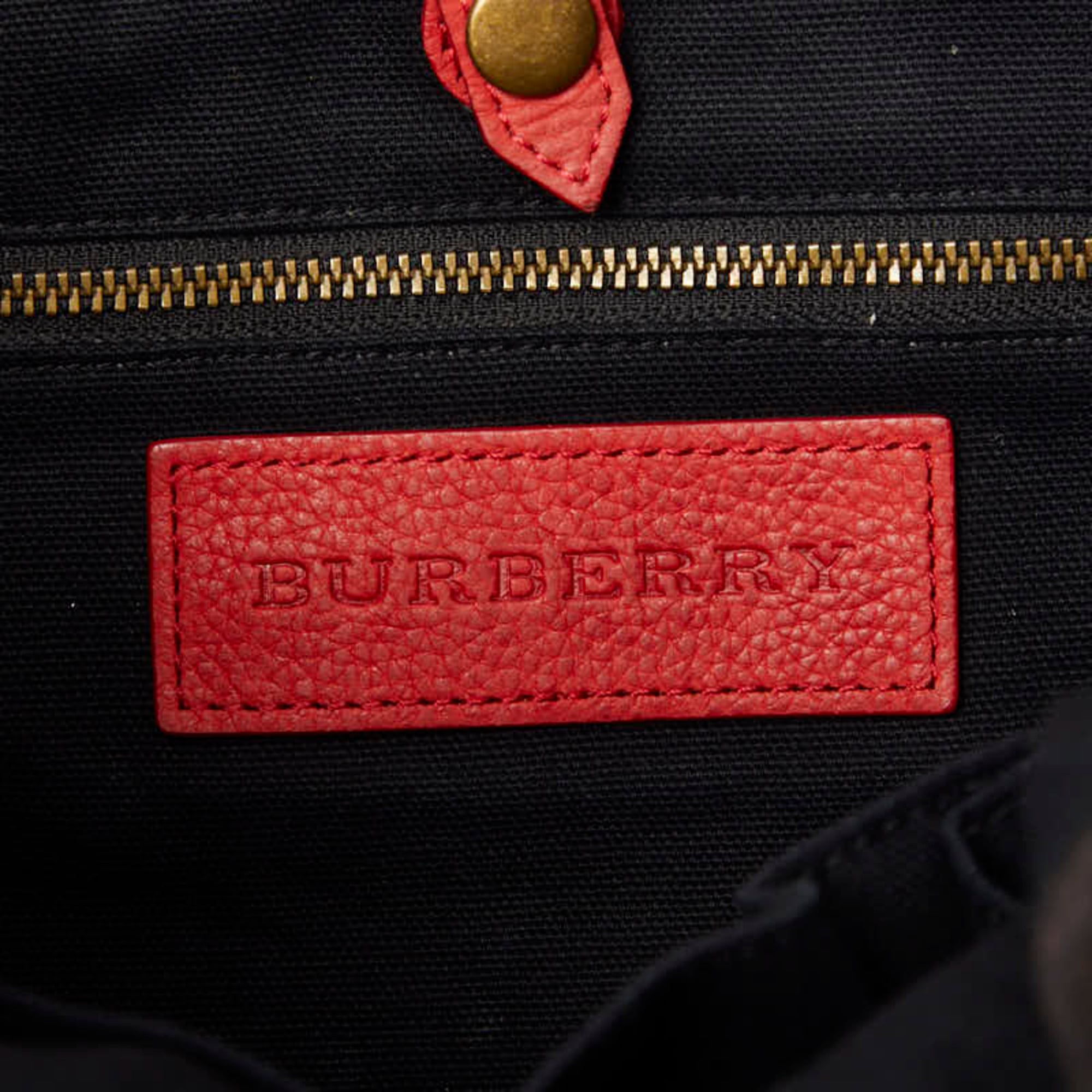 Burberry Beige Multi-Color Canvas Leather Backpack (Pre-Owned)