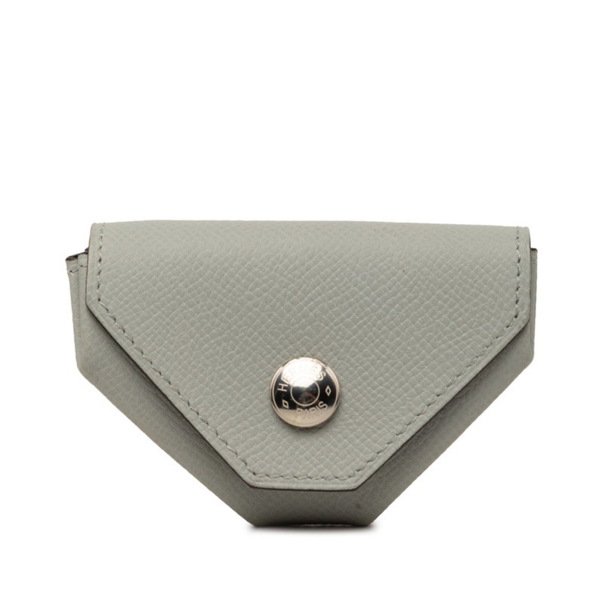 Hermes Gray Epsom Leather Coin Purse/Coin Case (Pre-Owned)