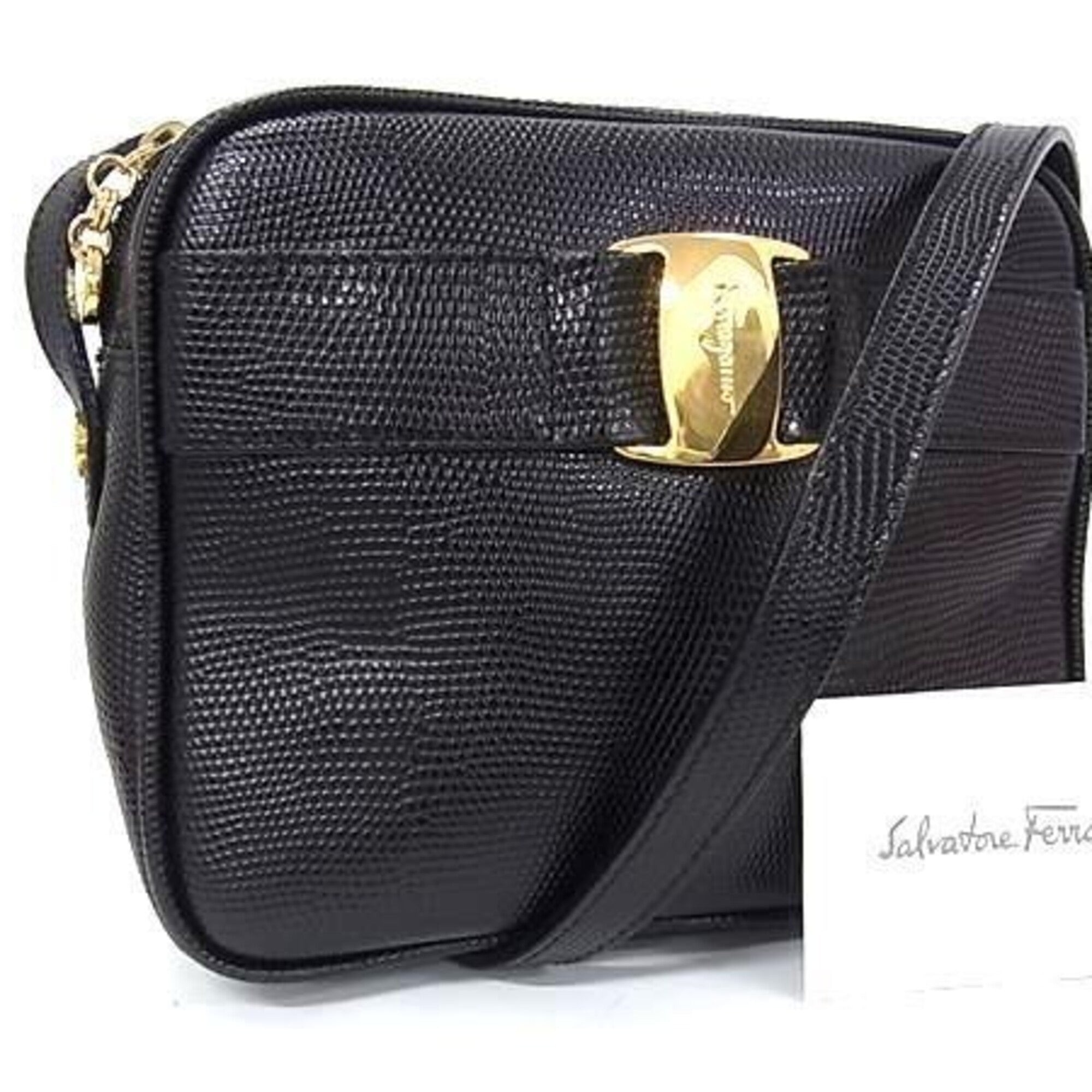 Salvatore Ferragamo Black Pochette Shoulder Bag (Pre-Owned)